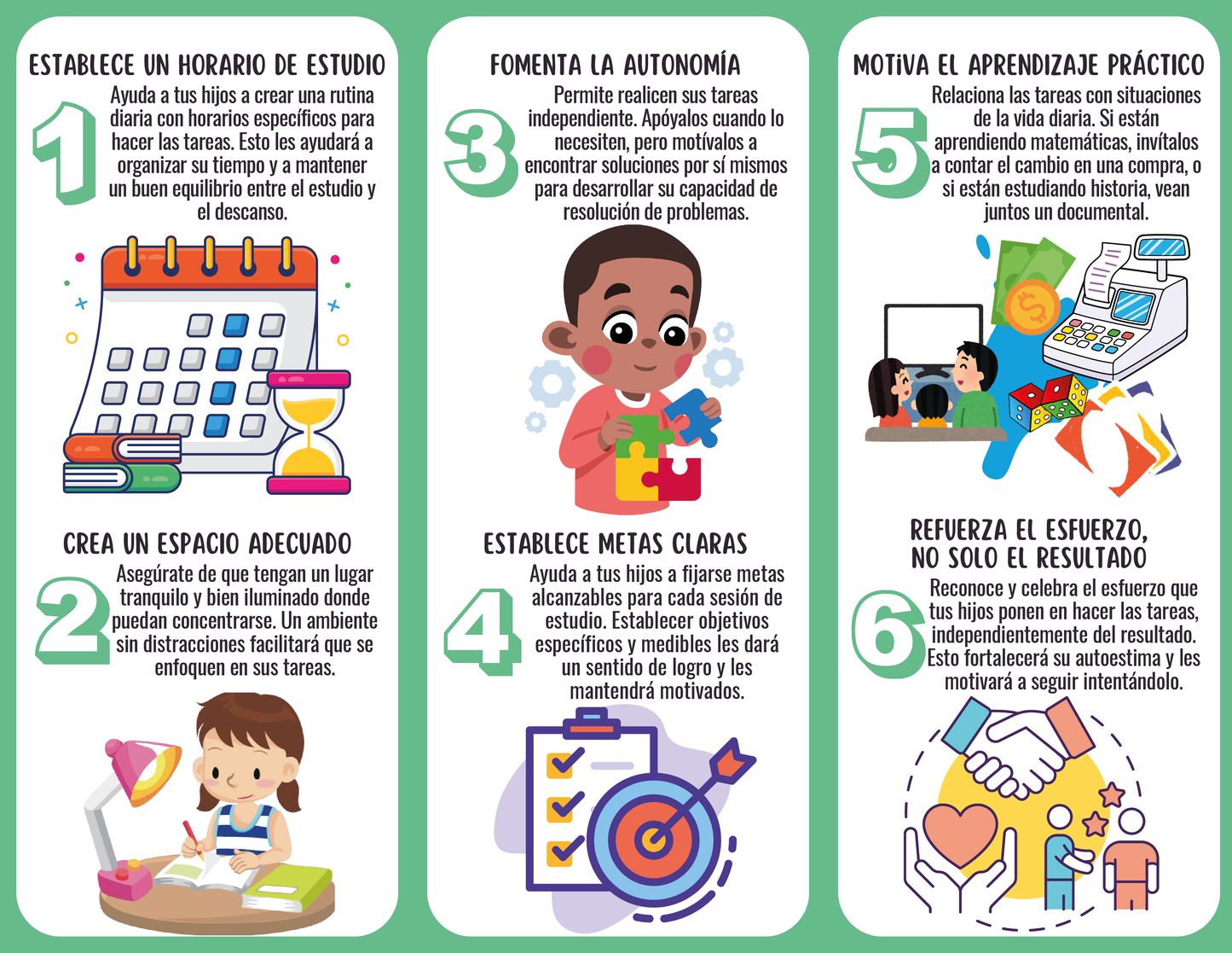 Tríptico 10 Consejos para Apoyar a tus Hijos en sus Tareas Escolares en PDF