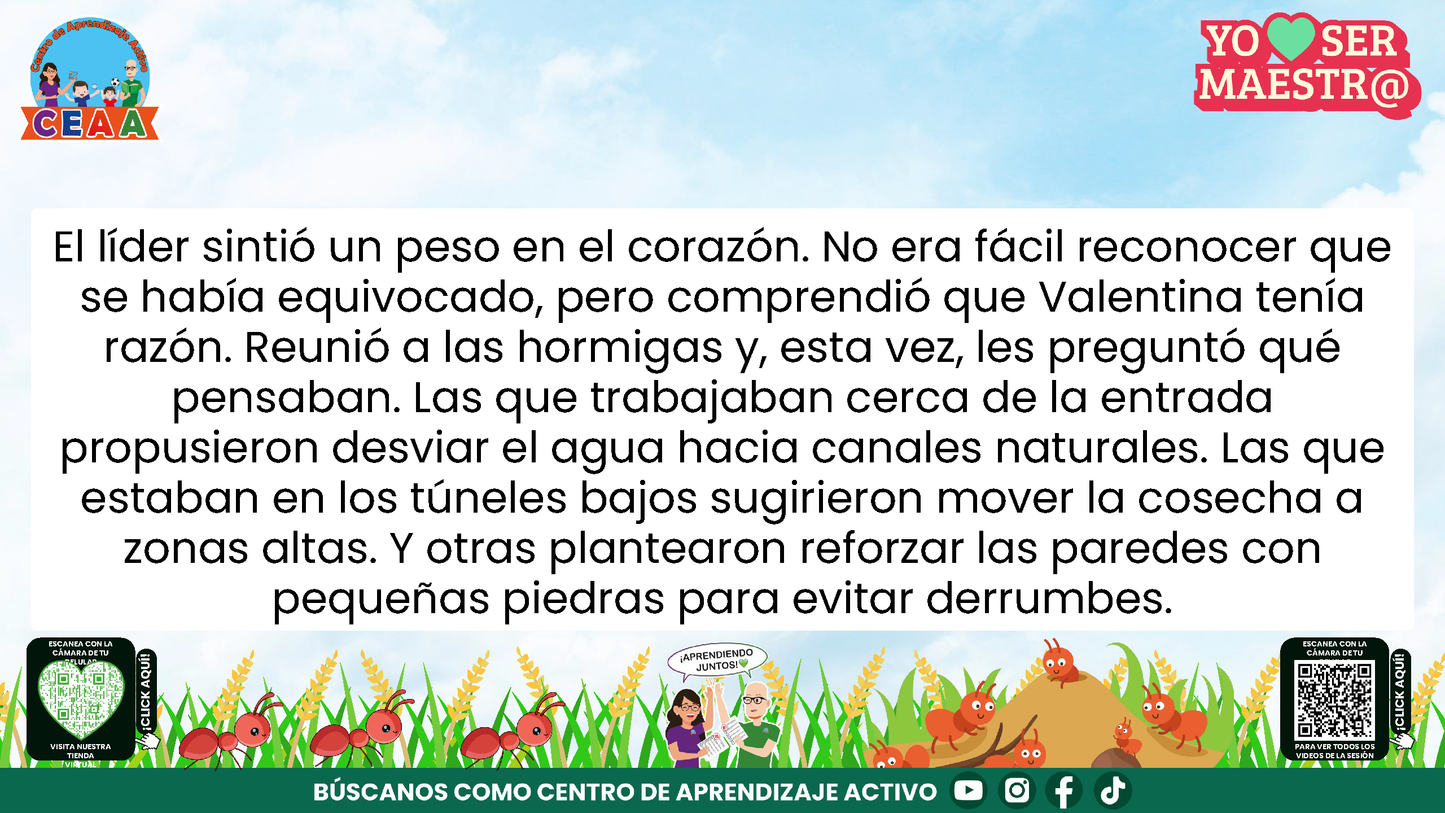 Historias para Maestros - ESMERALDA, LA HORMIGA QUE APRENDIÓ A ESCUCHAR (Editable en PowerPoint)
