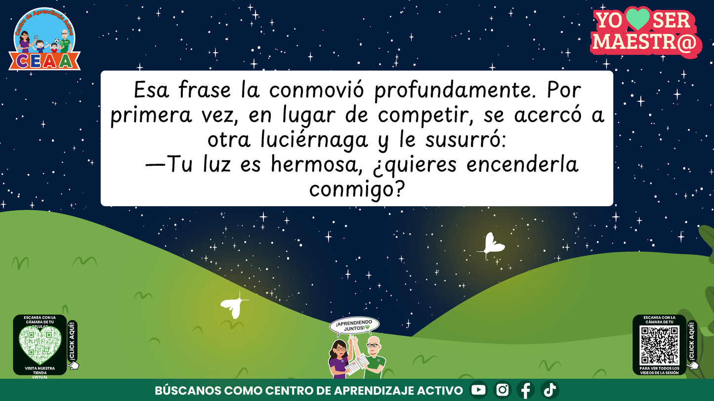Historias para Maestros - CAMILA, LA LUCIÉRNAGA QUE APRENDIÓ A HACER BRILLAR A LOS DEMÁS (Editable en PowerPoint)