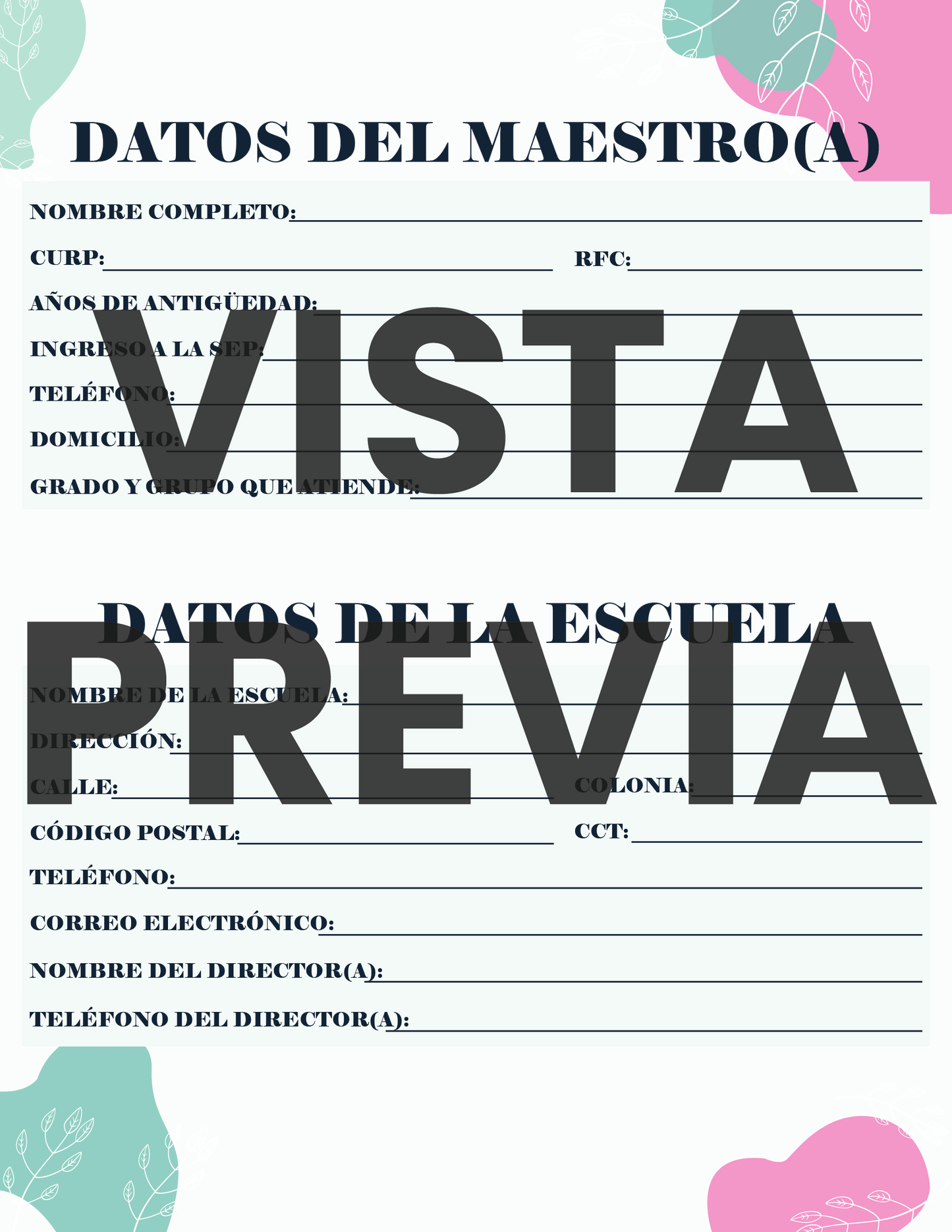 Agenda Flores MAESTRO Secundaria Ciclo Escolar 2024 - 2025