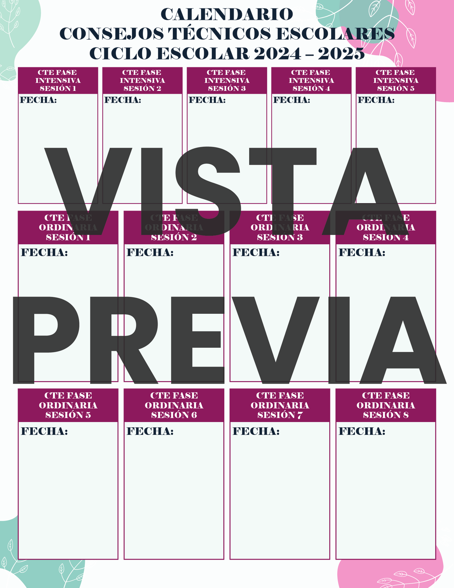 Agenda Flores MAESTRO Secundaria Ciclo Escolar 2024 - 2025