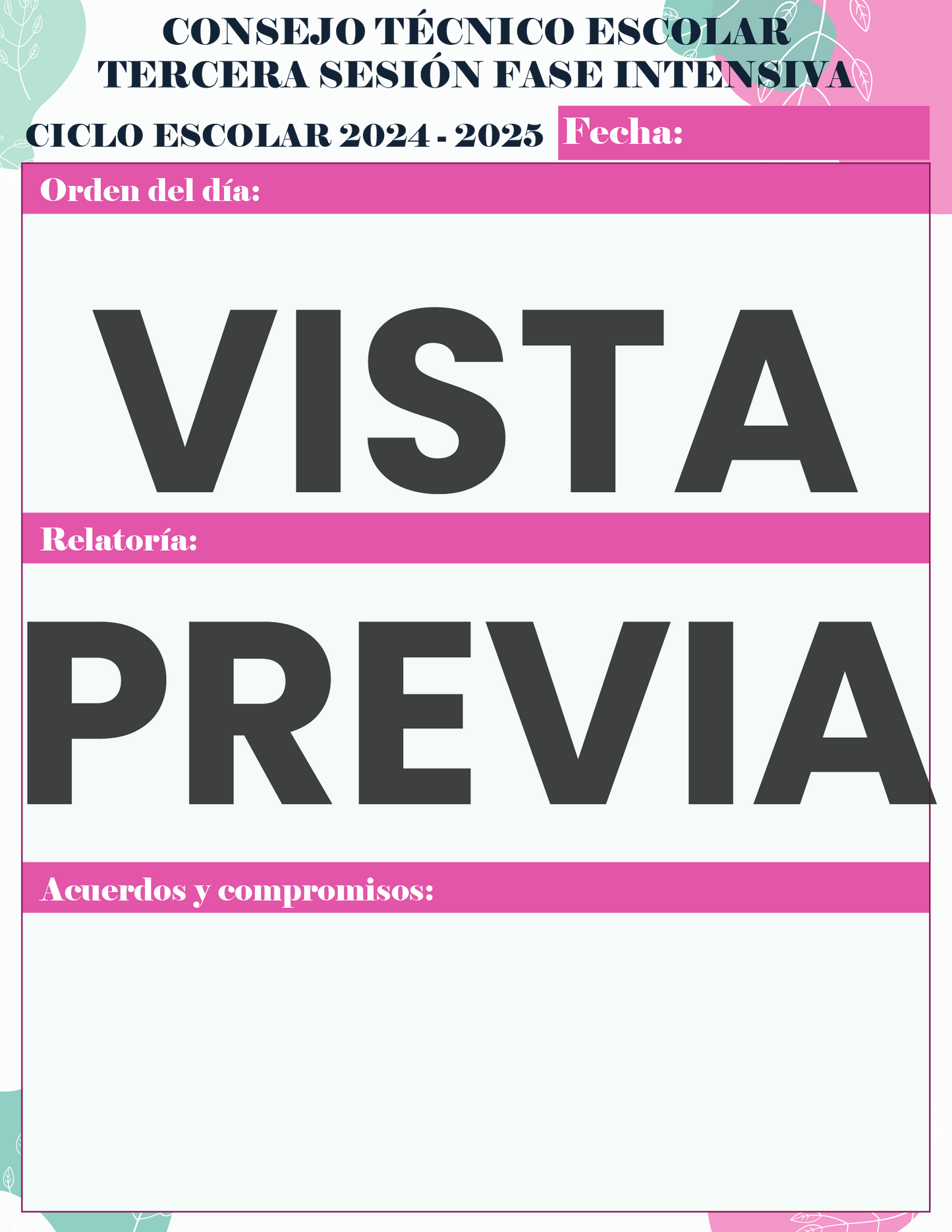 Agenda Flores MAESTRO Secundaria Ciclo Escolar 2024 - 2025