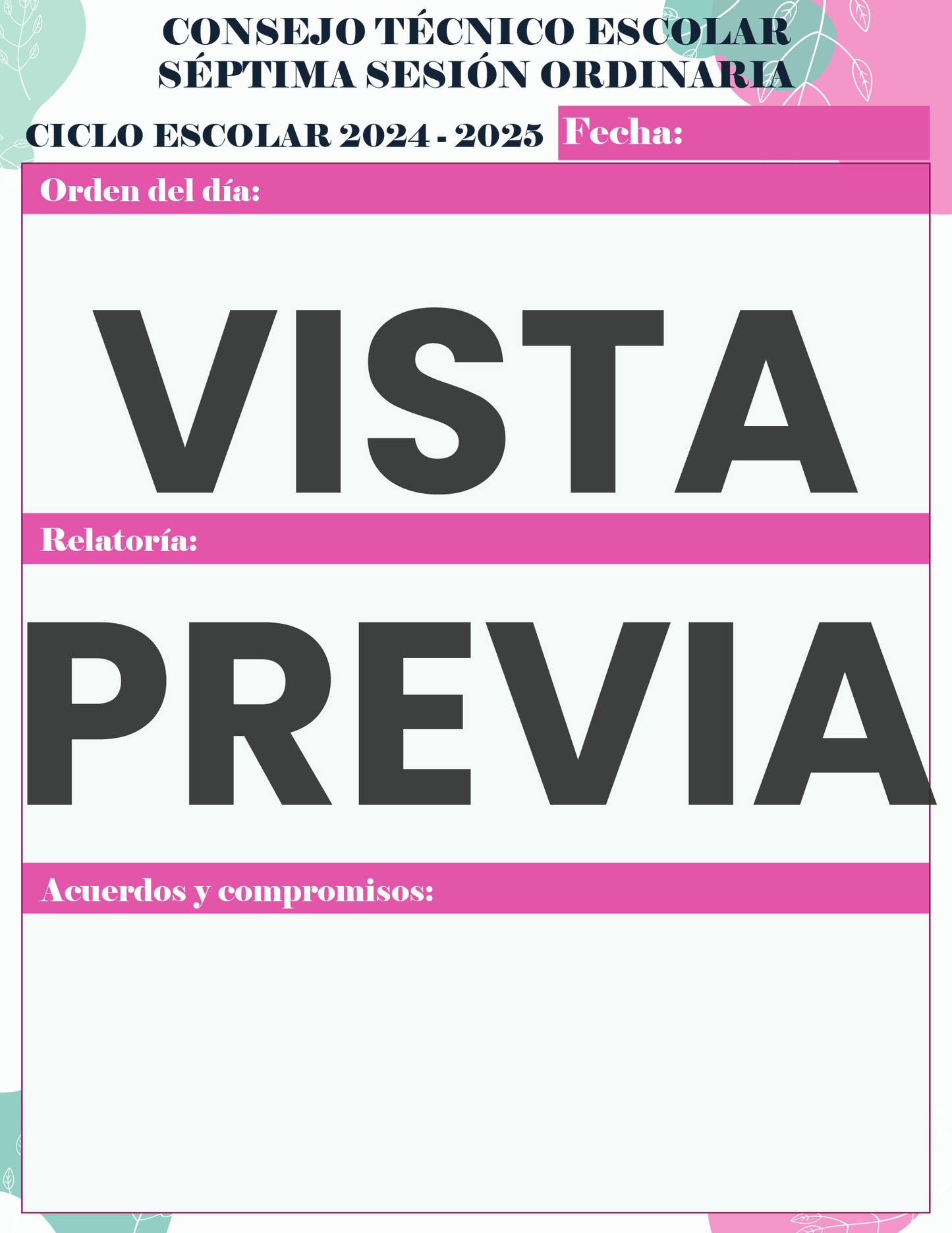 Agenda Flores MAESTRO Secundaria Ciclo Escolar 2024 - 2025