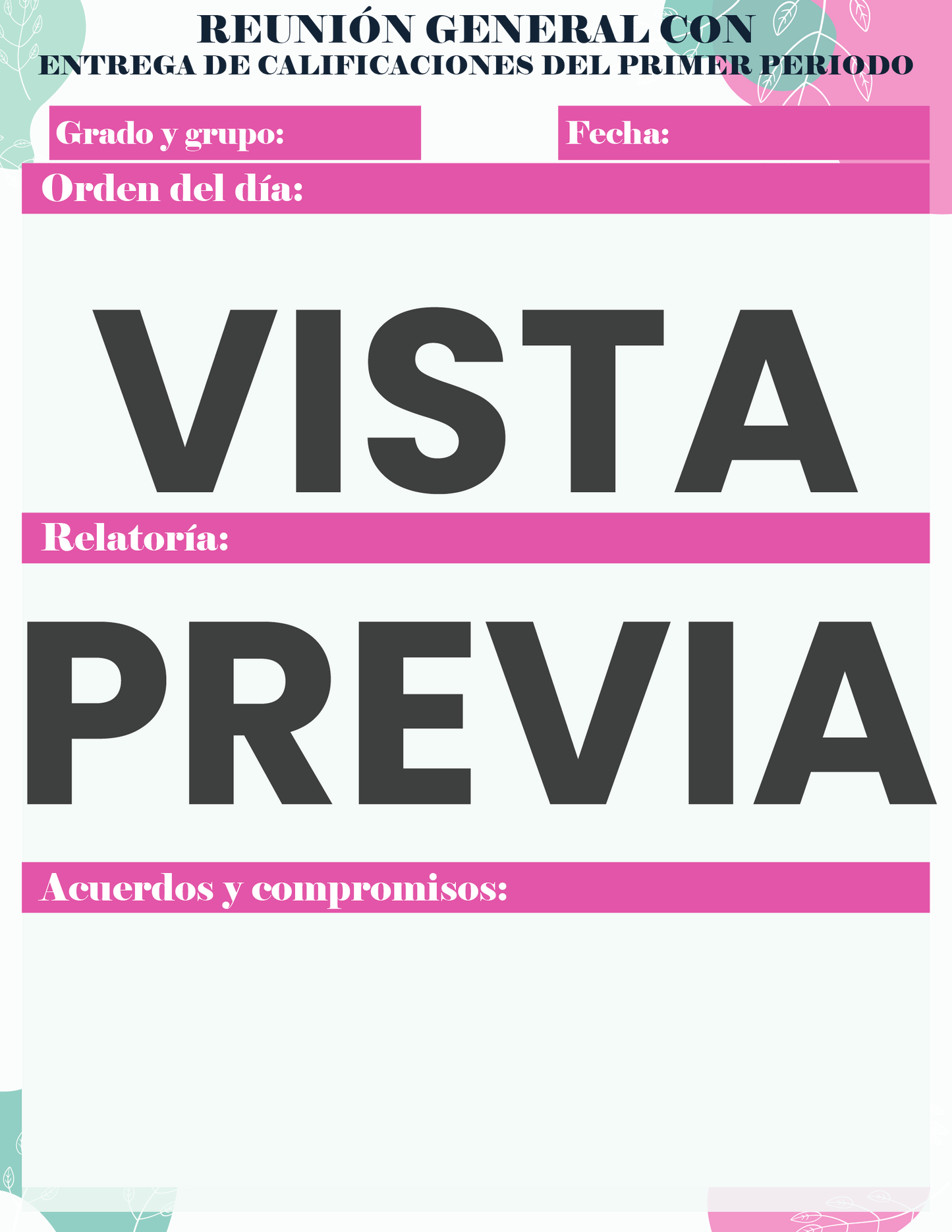 Agenda Flores MAESTRO Secundaria Ciclo Escolar 2024 - 2025