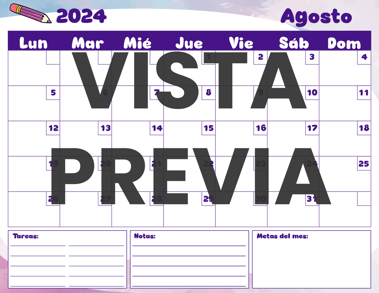 Agenda Colorida DIRECTOR Preescolar Ciclo Escolar 2024 - 2025