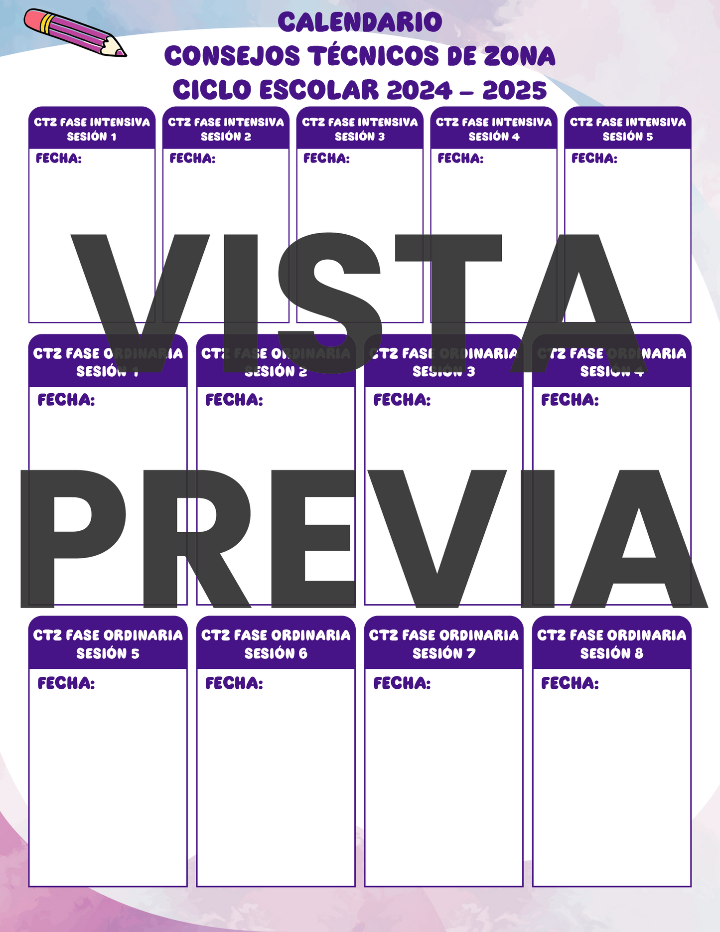Agenda Colorida DIRECTOR Preescolar Ciclo Escolar 2024 - 2025