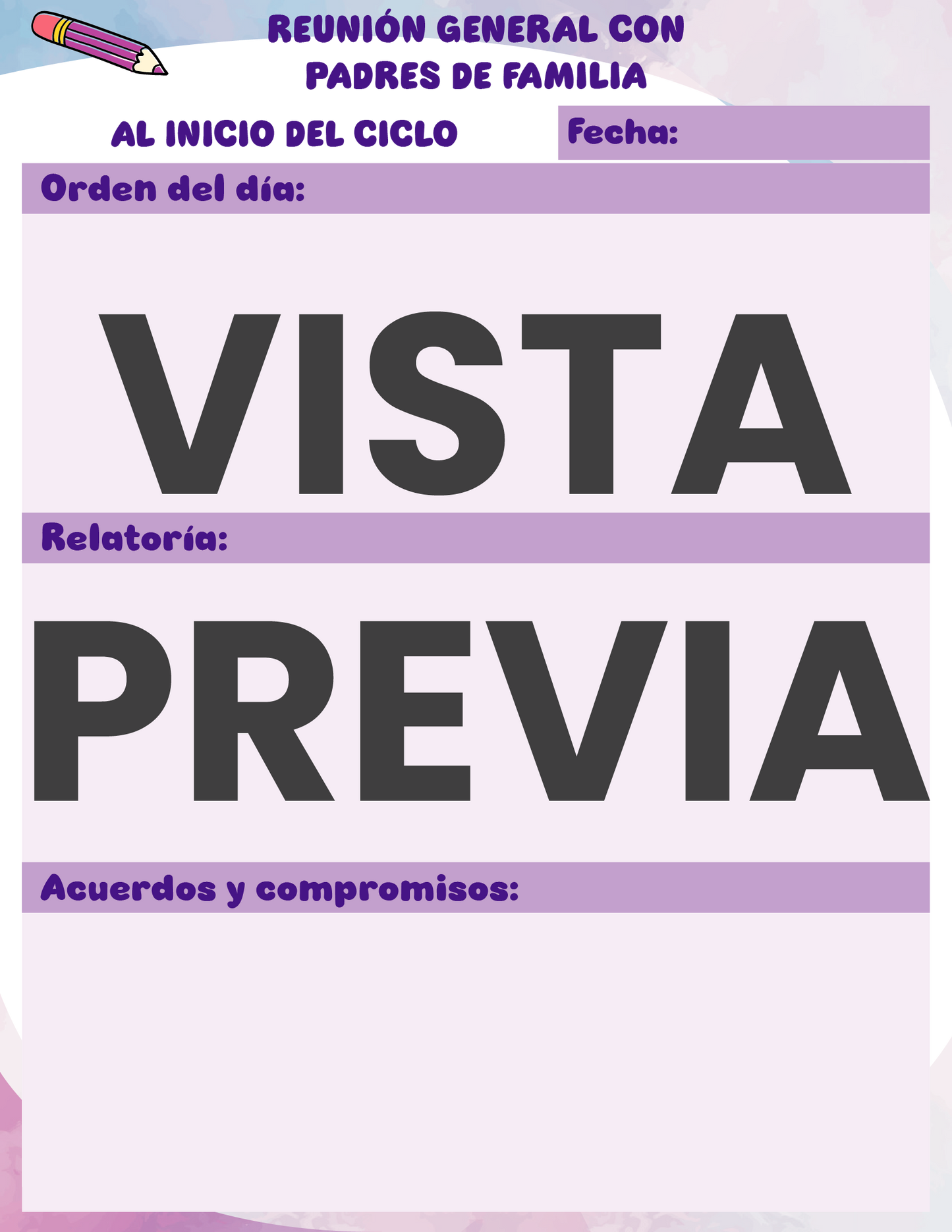 Agenda Colorida DIRECTOR Primaria Ciclo Escolar 2024 - 2025