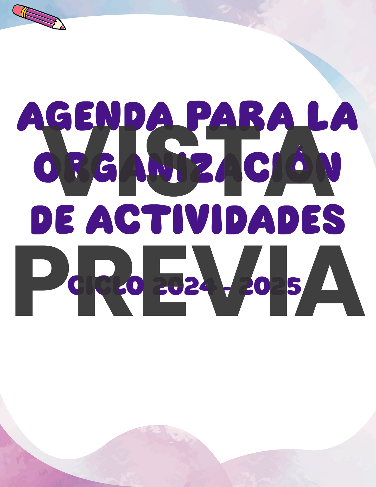 Agenda Colorida DIRECTOR Secundaria Ciclo Escolar 2024 - 2025