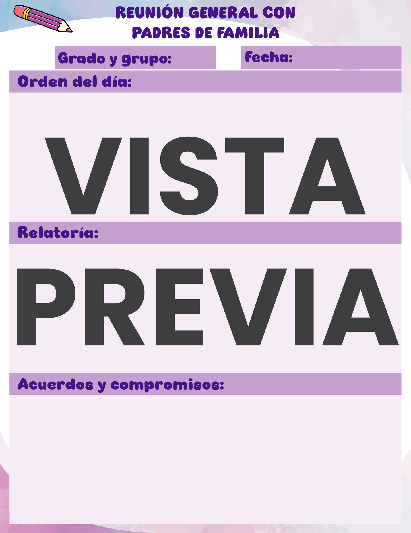 Agenda Colorida DIRECTOR Secundaria Ciclo Escolar 2024 - 2025