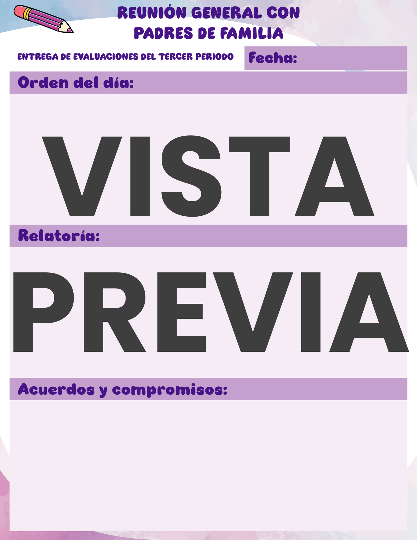Agenda Colorida MAESTRO Primaria Ciclo Escolar 2024 - 2025