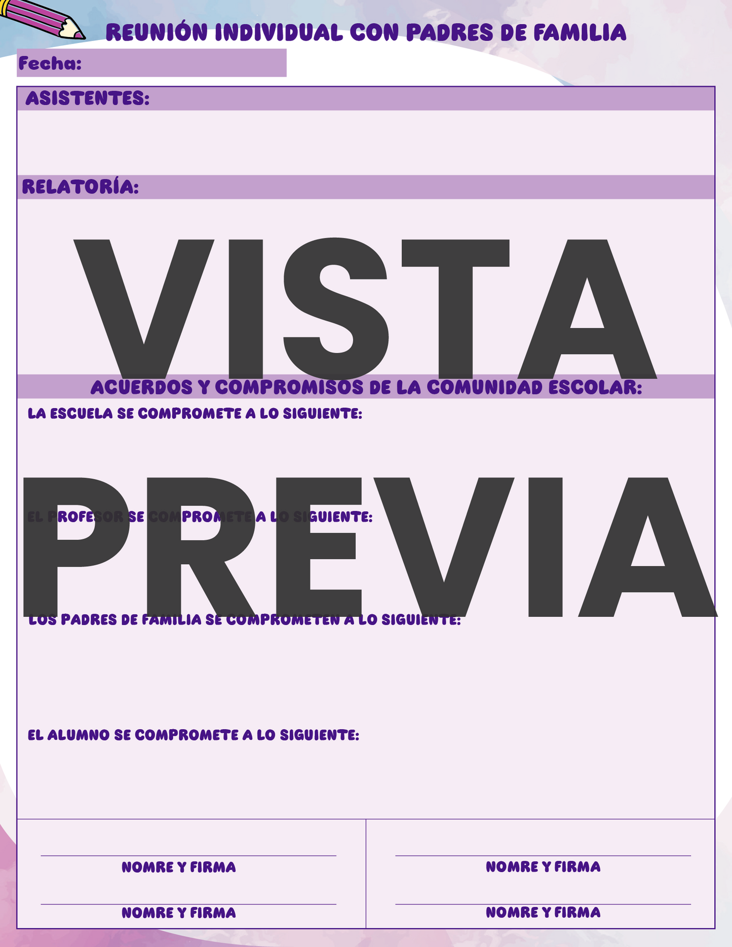 Agenda Colorida MAESTRO Primaria Ciclo Escolar 2024 - 2025