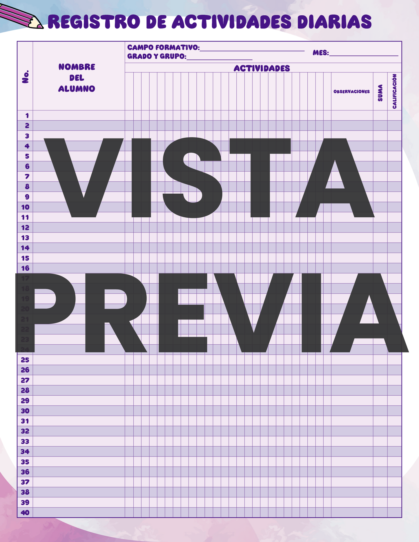 Agenda Colorida MAESTRO Secundaria Ciclo Escolar 2024 - 2025