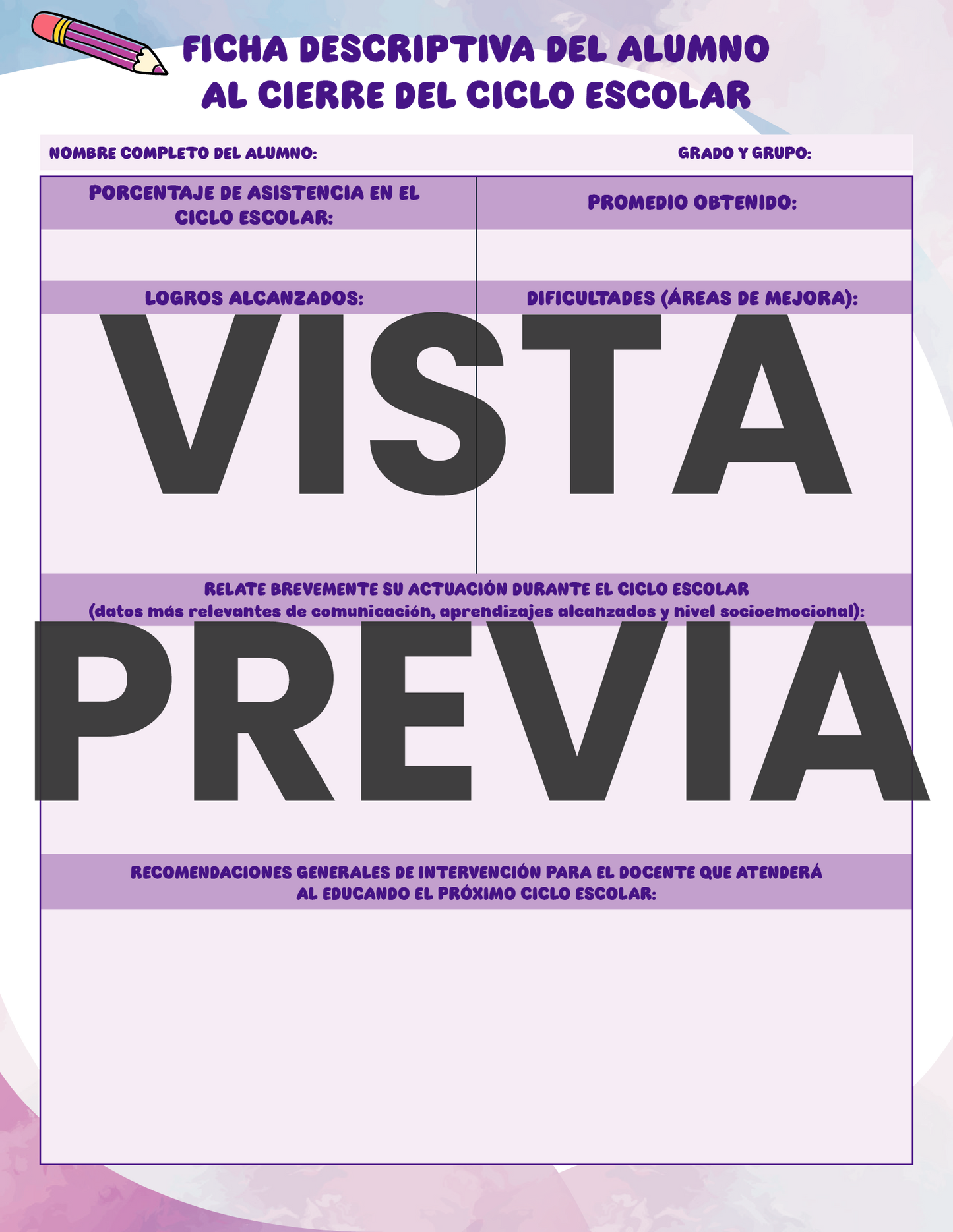 Agenda Colorida MAESTRO Secundaria Ciclo Escolar 2024 - 2025