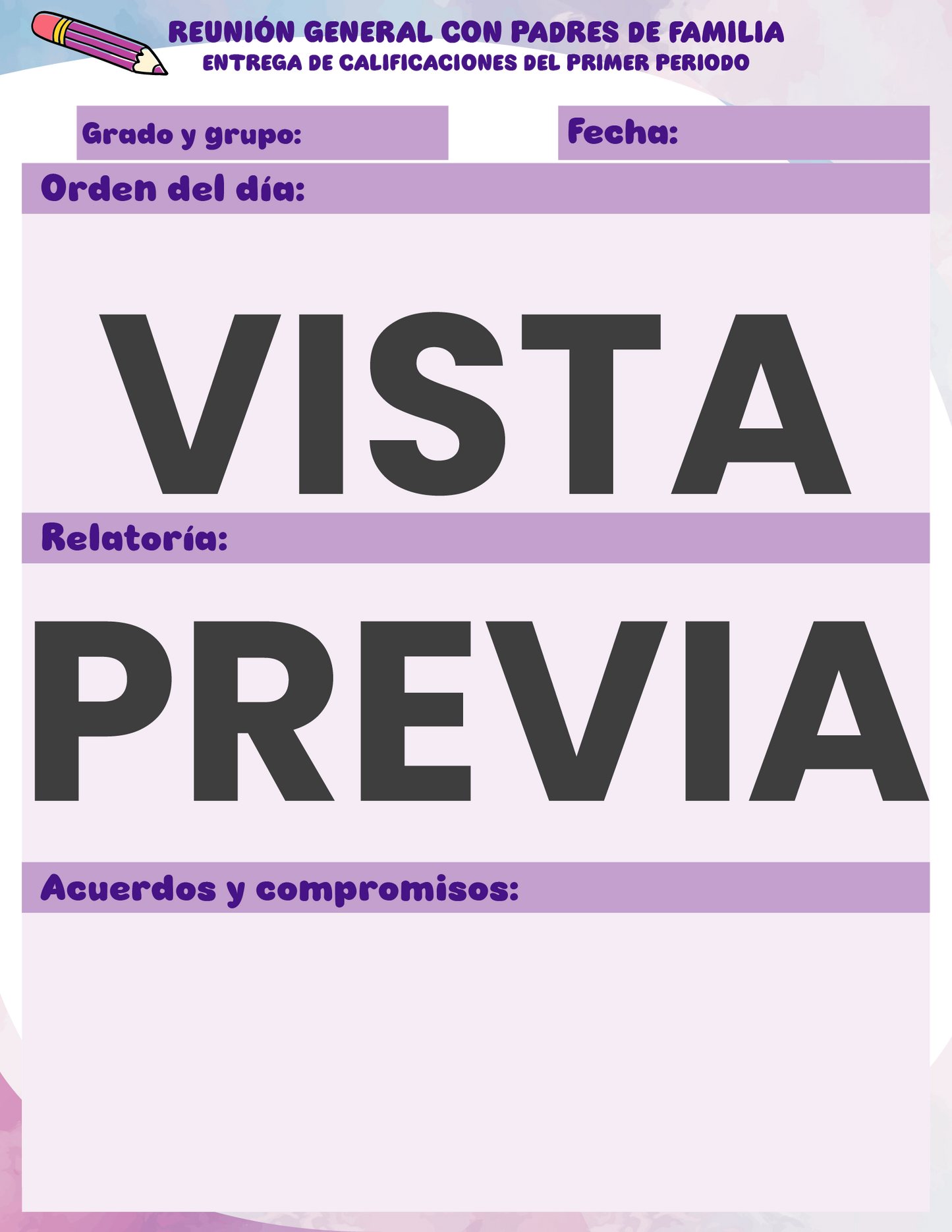 Agenda Colorida MAESTRO Secundaria Ciclo Escolar 2024 - 2025