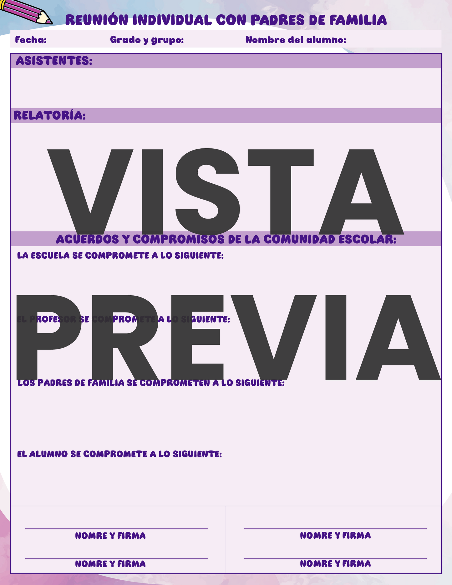 Agenda Colorida MAESTRO Secundaria Ciclo Escolar 2024 - 2025
