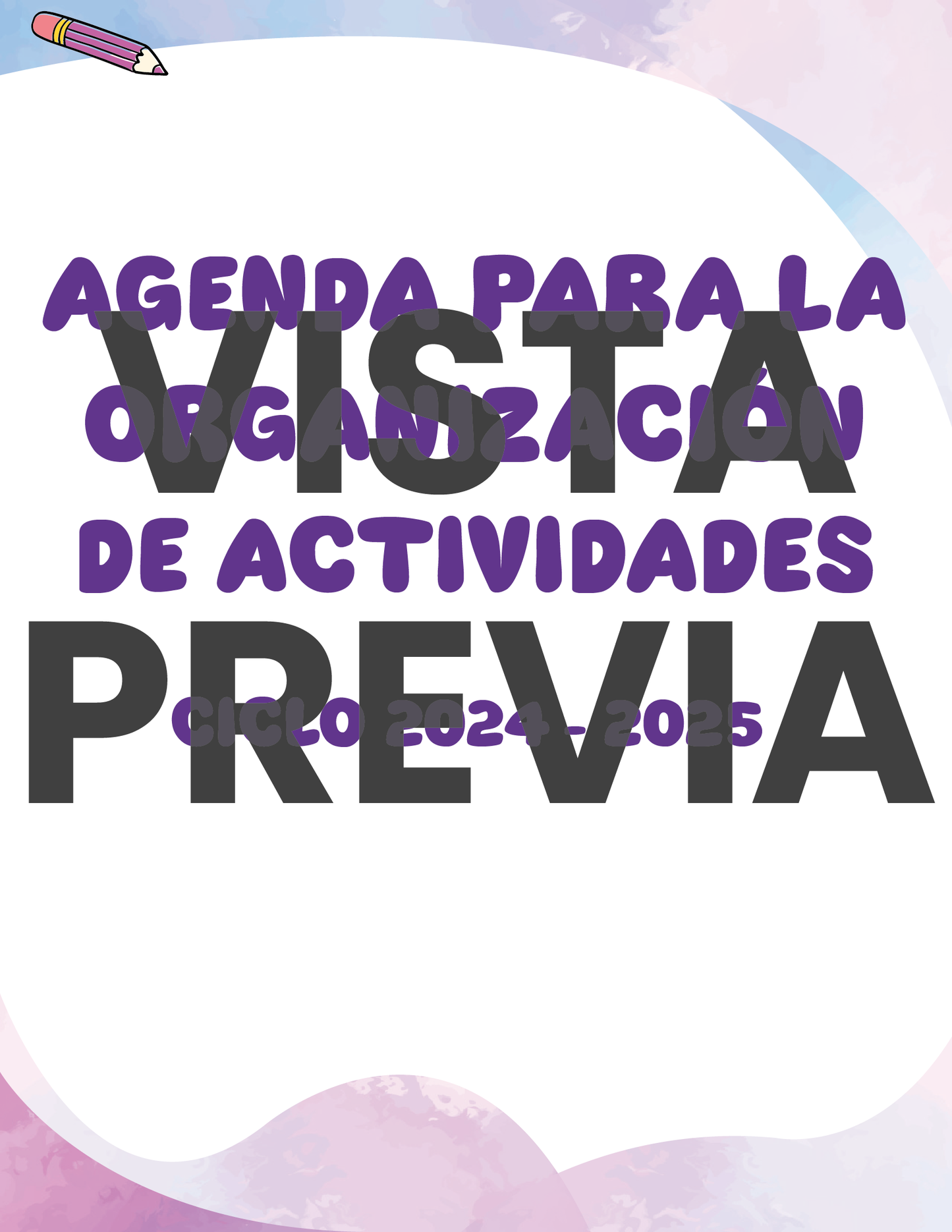 Agenda Colorida SUPERVISOR Primaria Ciclo Escolar 2024 - 2025