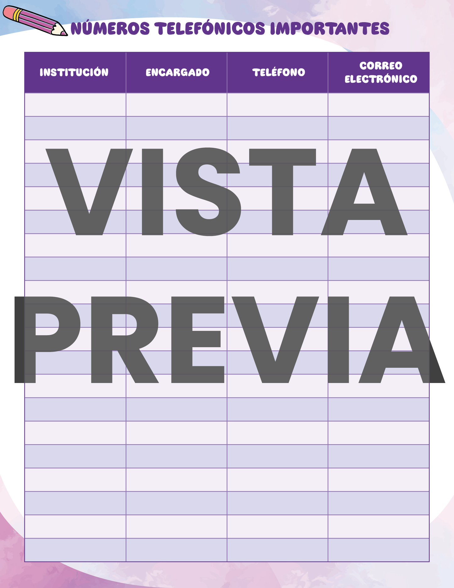 Agenda Colorida SUPERVISOR Secundaria Ciclo Escolar 2024 - 2025