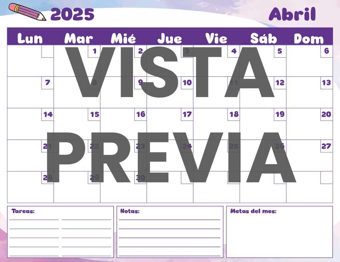 Agenda Colorida SUPERVISOR Secundaria Ciclo Escolar 2024 - 2025