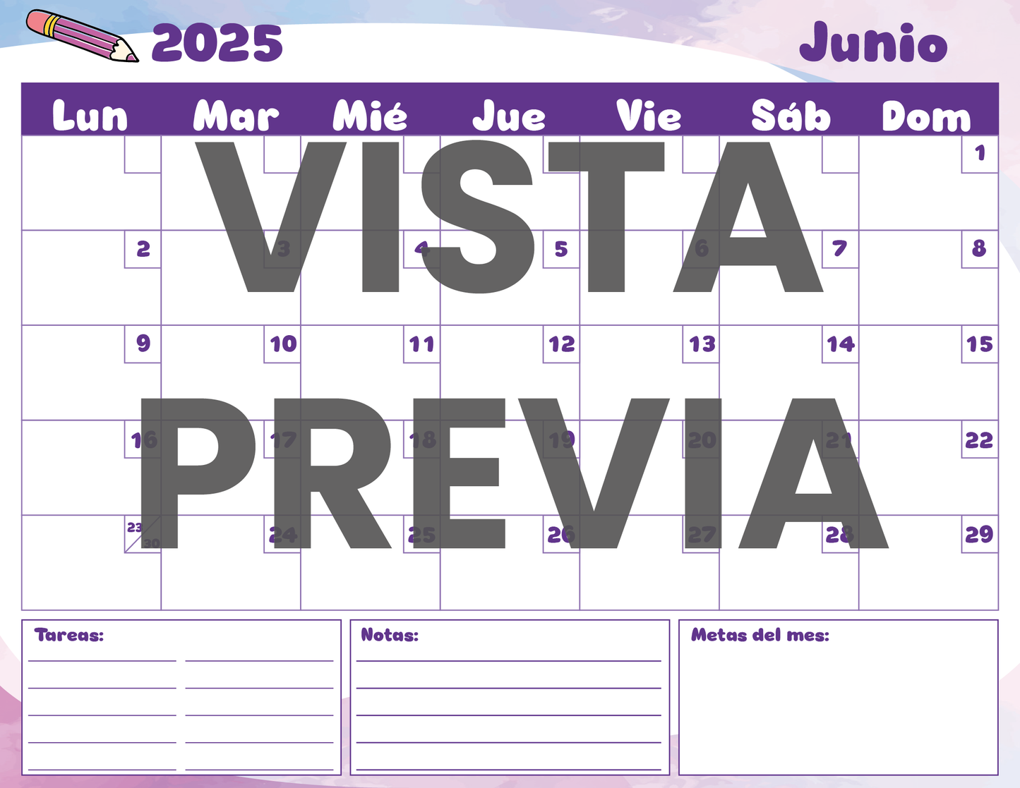 Agenda Colorida SUPERVISOR Secundaria Ciclo Escolar 2024 - 2025