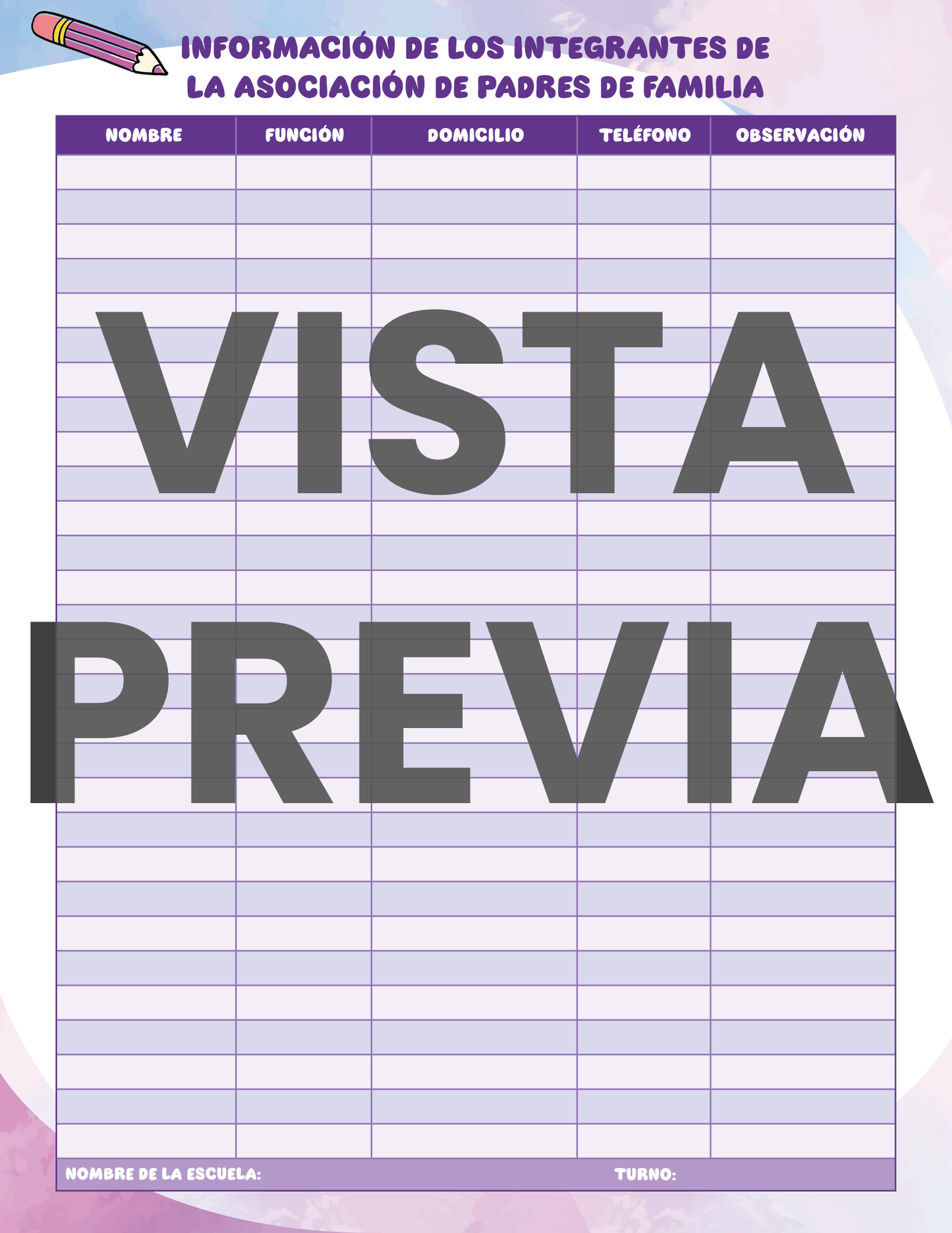 Agenda Colorida SUPERVISOR Secundaria Ciclo Escolar 2024 - 2025