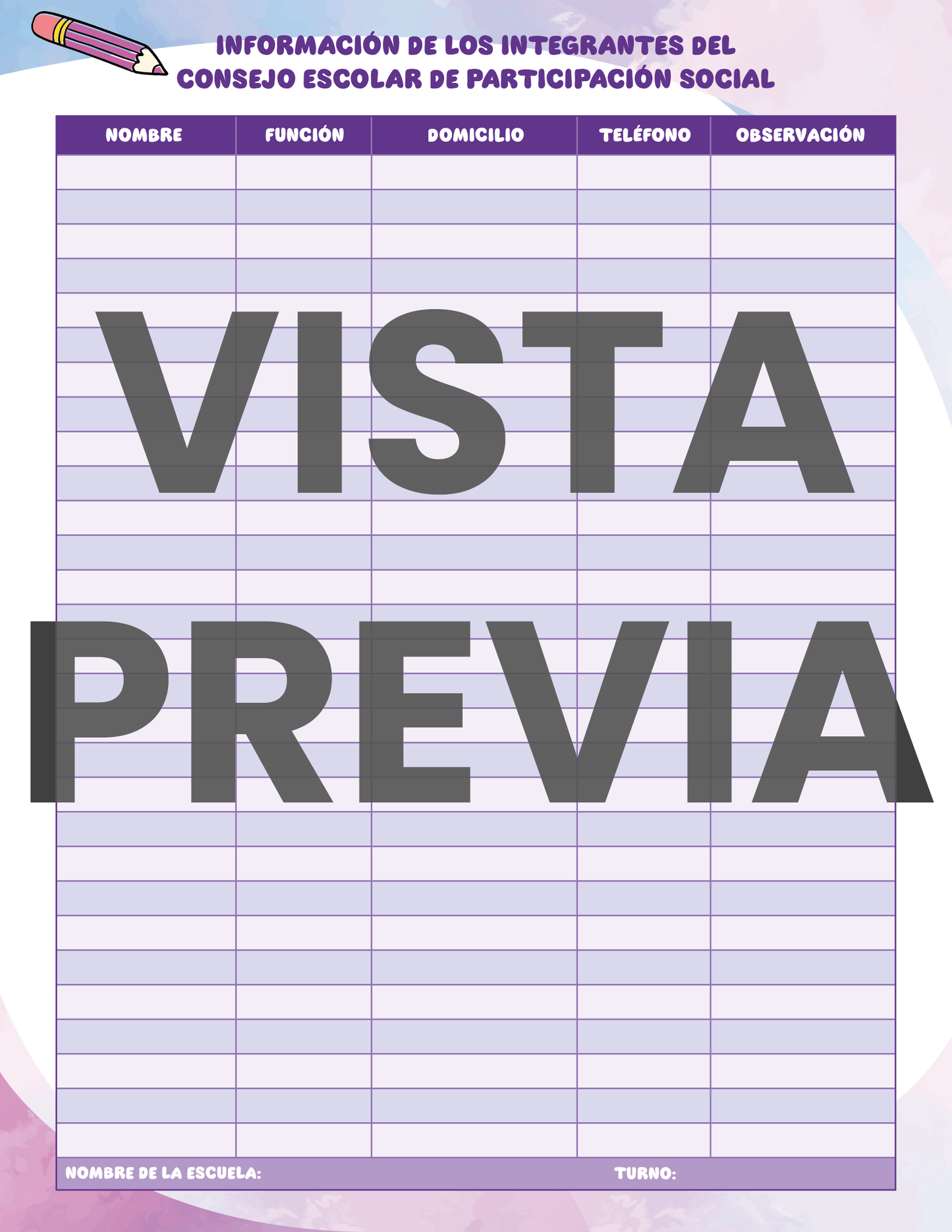 Agenda Colorida SUPERVISOR Secundaria Ciclo Escolar 2024 - 2025