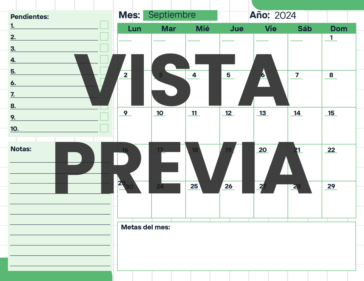 Agenda Cuadros DIRECTOR Preescolar Ciclo Escolar 2024 - 2025