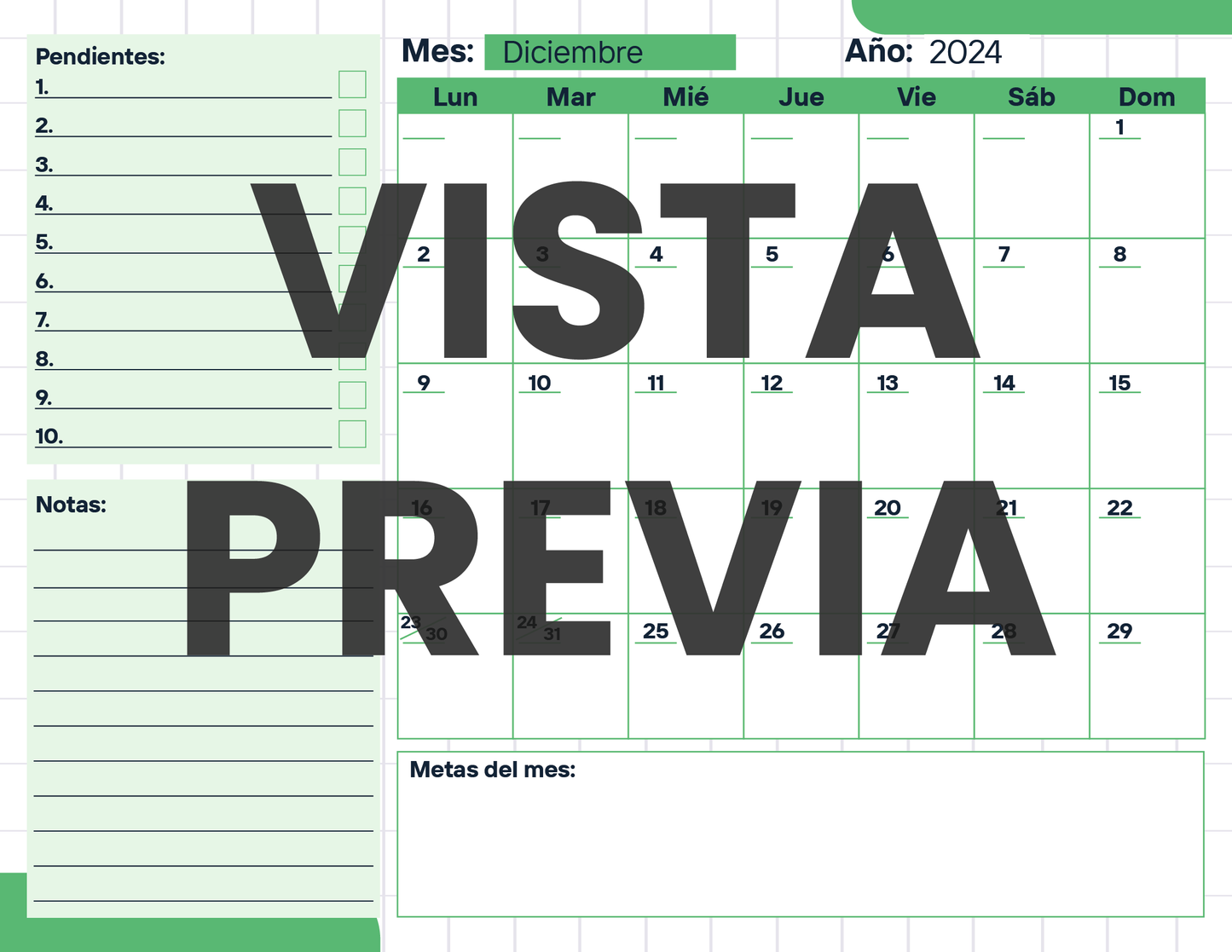 Agenda Cuadros DIRECTOR Preescolar Ciclo Escolar 2024 - 2025