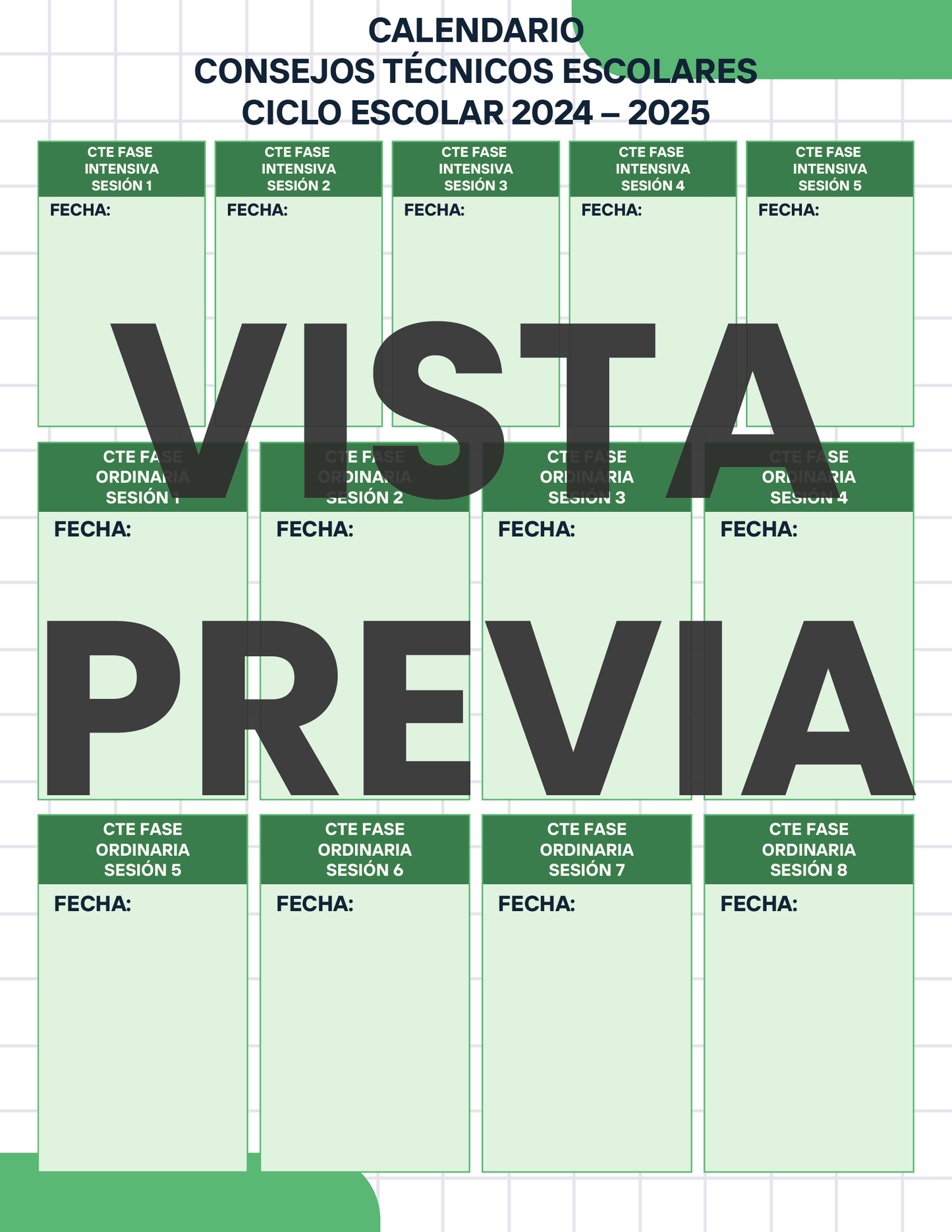 Agenda Cuadros DIRECTOR Preescolar Ciclo Escolar 2024 - 2025