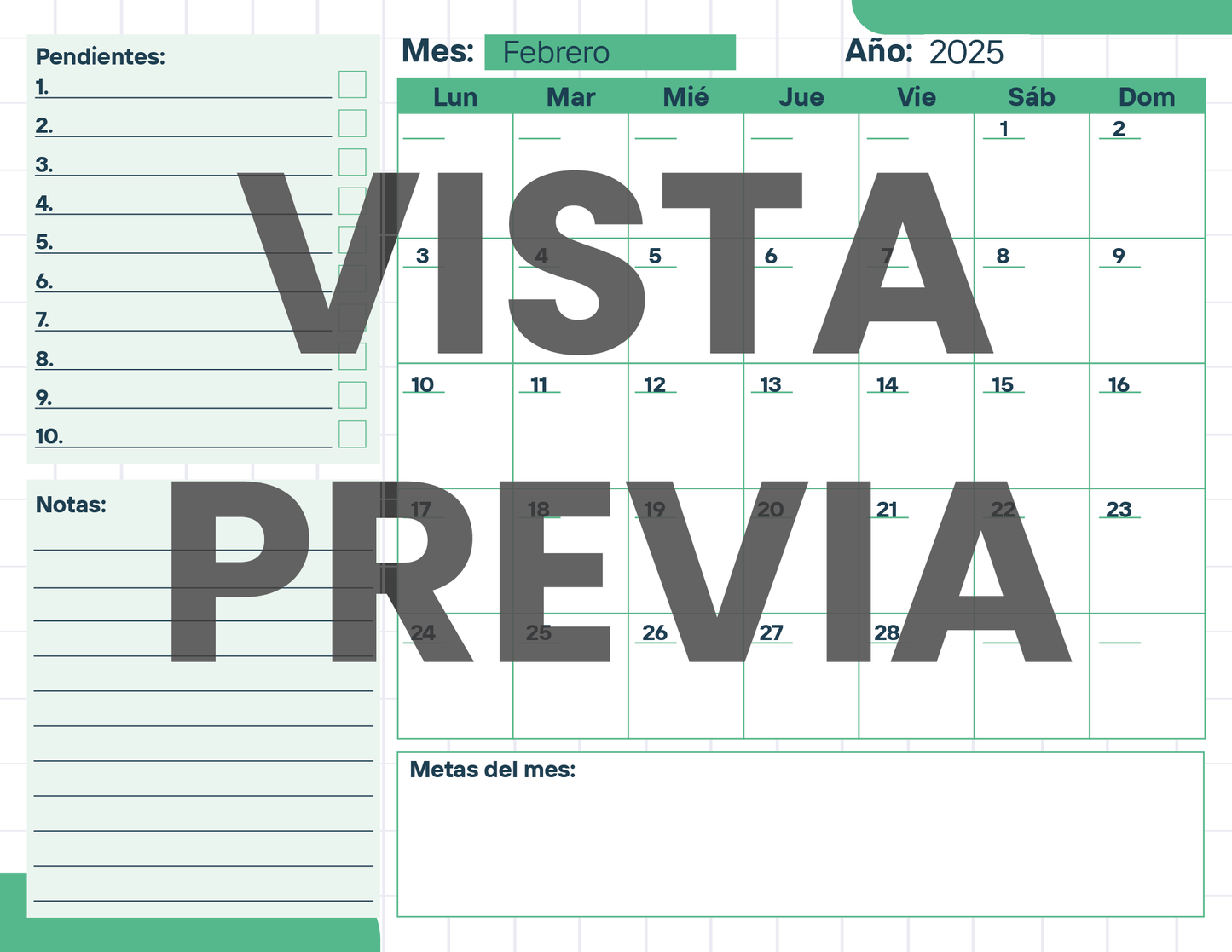 Agenda Cuadros SUPERVISOR Preescolar Ciclo Escolar 2024 - 2025