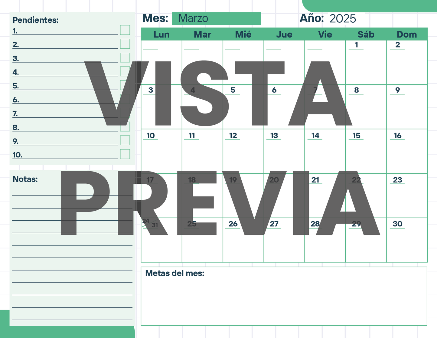 Agenda Cuadros SUPERVISOR Preescolar Ciclo Escolar 2024 - 2025
