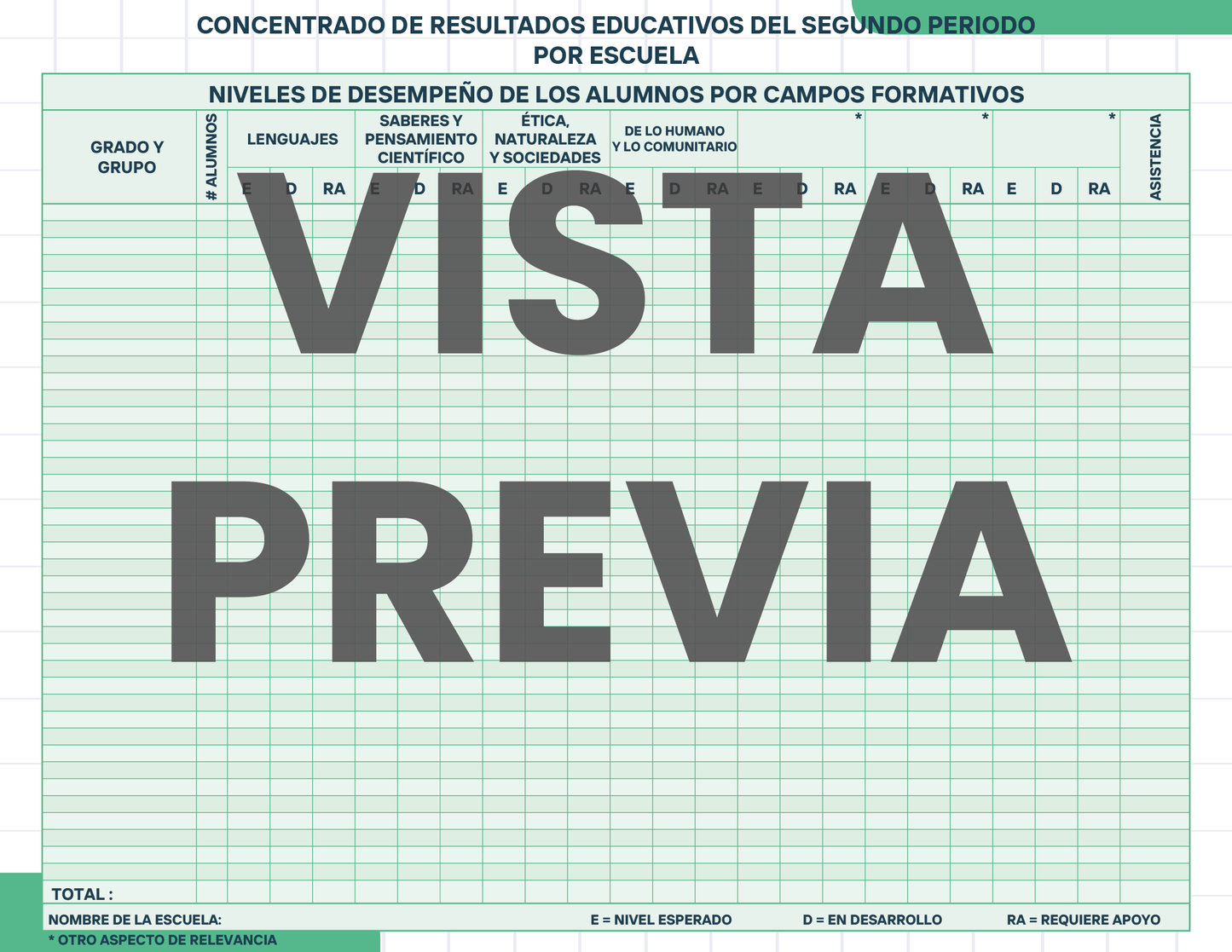 Agenda Cuadros SUPERVISOR Preescolar Ciclo Escolar 2024 - 2025