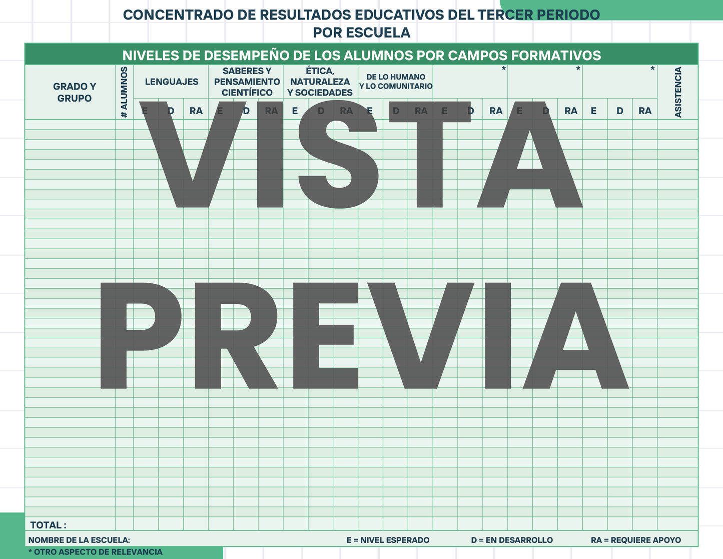 Agenda Cuadros SUPERVISOR Preescolar Ciclo Escolar 2024 - 2025