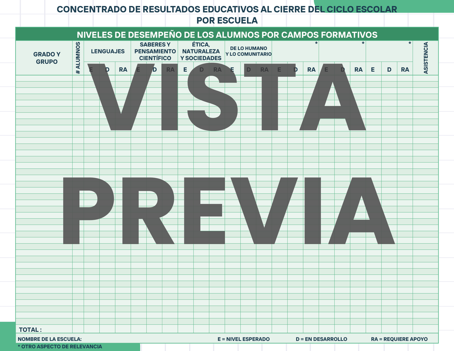 Agenda Cuadros SUPERVISOR Preescolar Ciclo Escolar 2024 - 2025