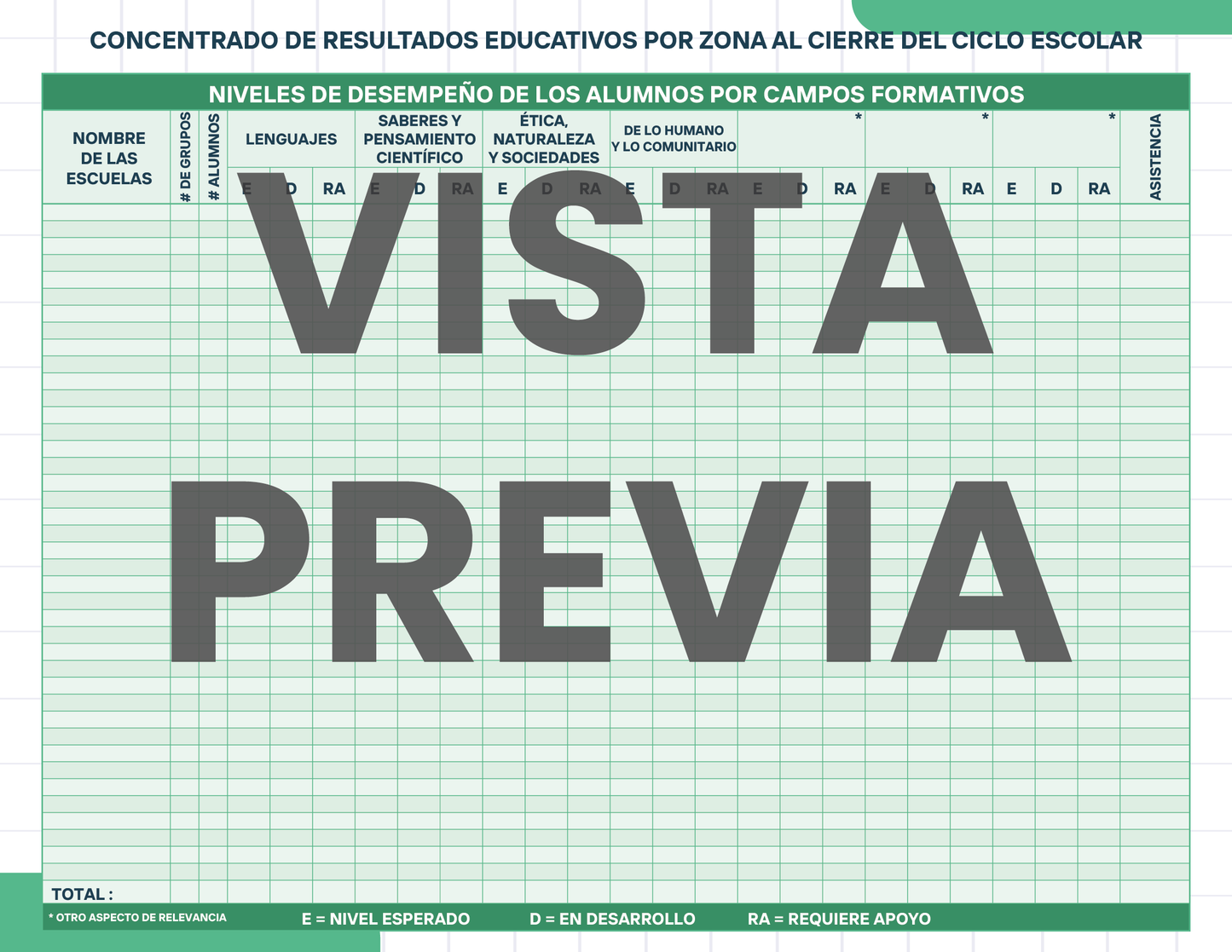 Agenda Cuadros SUPERVISOR Preescolar Ciclo Escolar 2024 - 2025