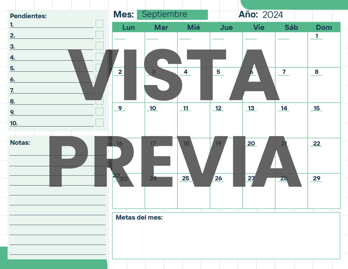 Agenda Cuadros SUPERVISOR Secundaria Ciclo Escolar 2024 - 2025