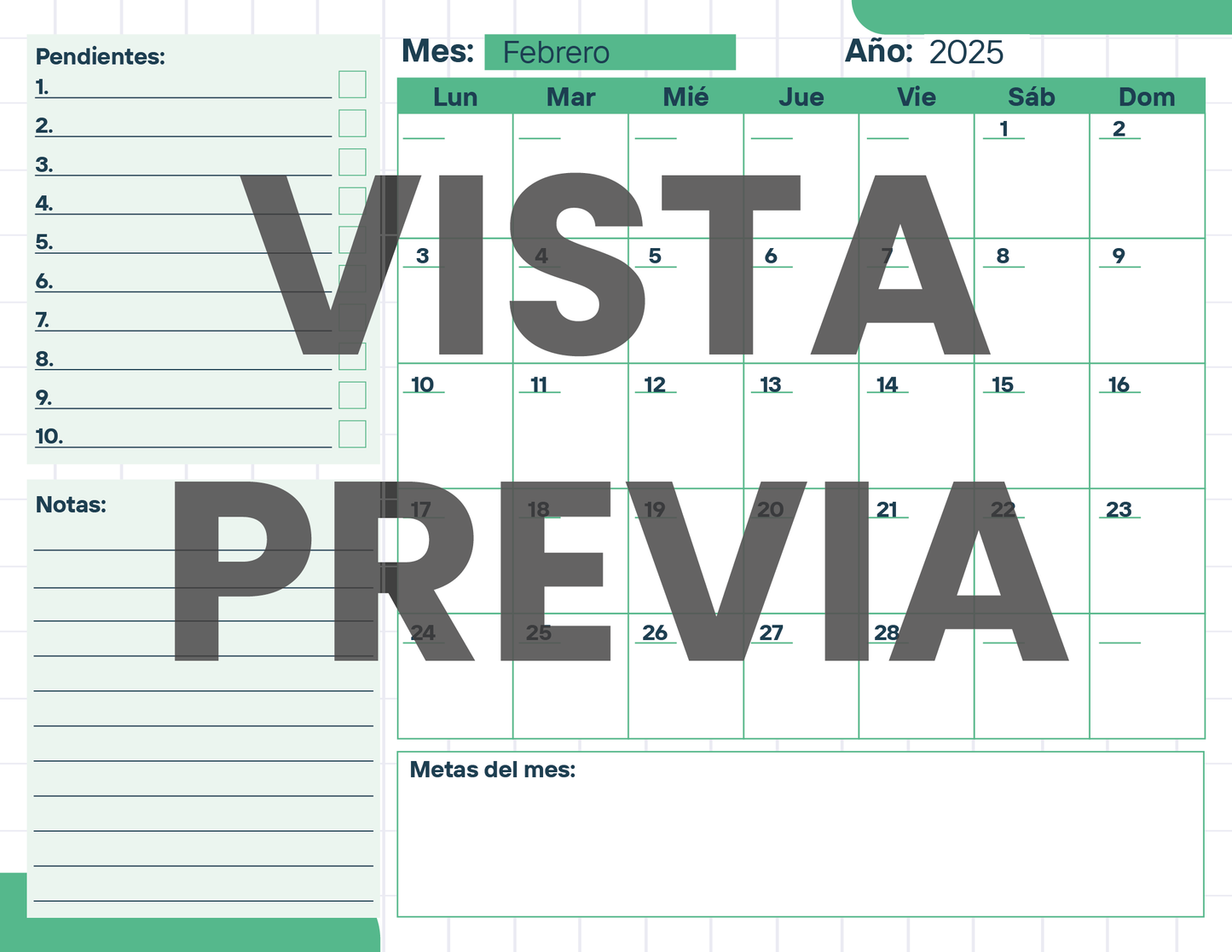 Agenda Cuadros SUPERVISOR Secundaria Ciclo Escolar 2024 - 2025