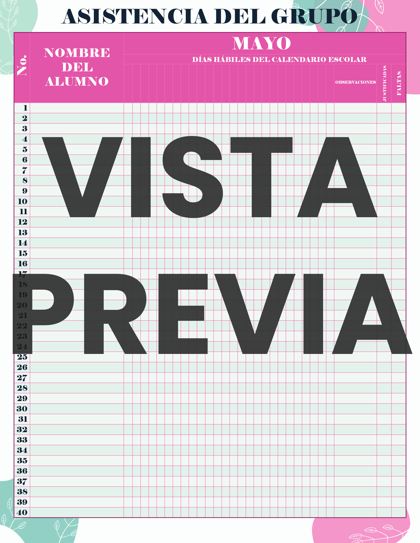 Agenda Flores MAESTRO Preescolar Ciclo Escolar 2024 - 2025