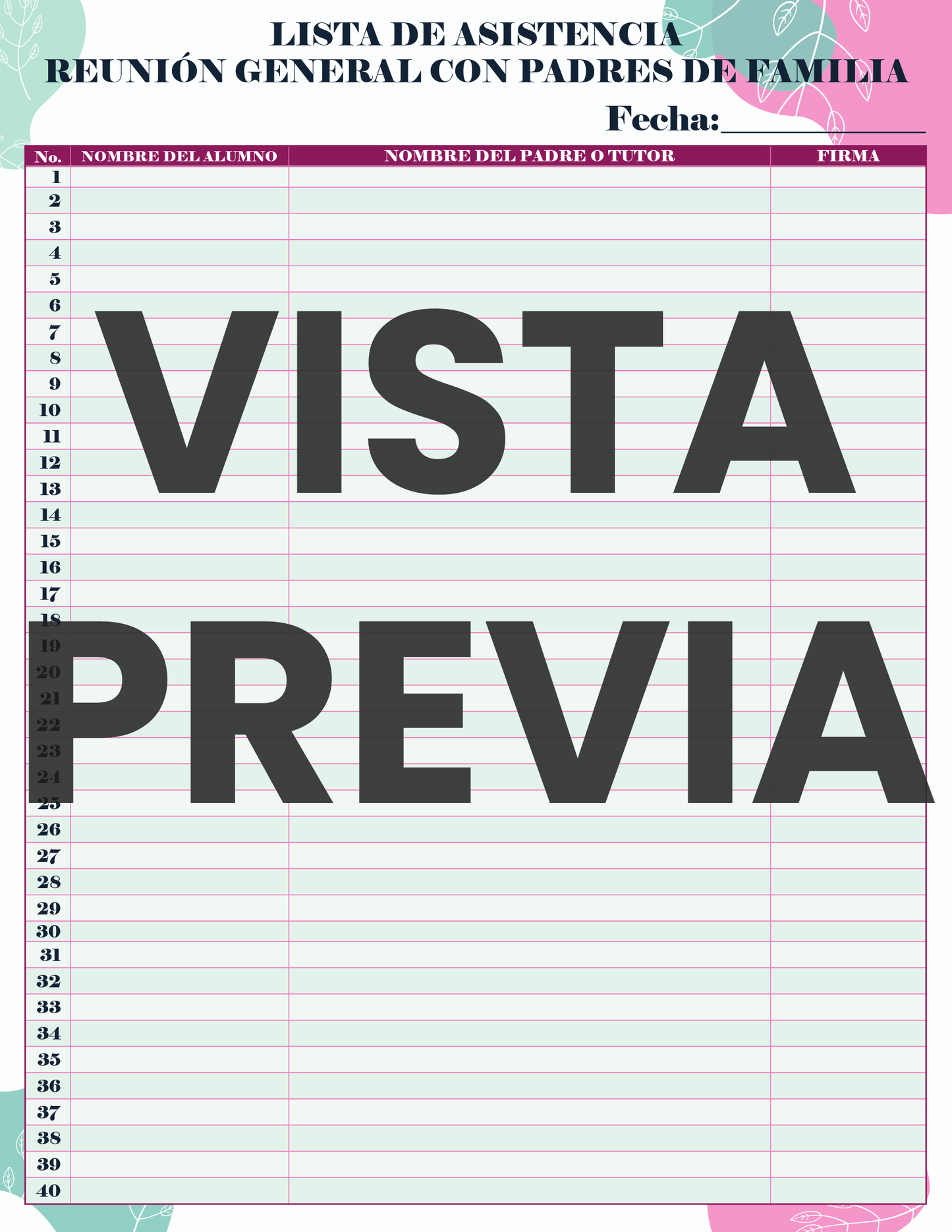 Agenda Flores MAESTRO Preescolar Ciclo Escolar 2024 - 2025