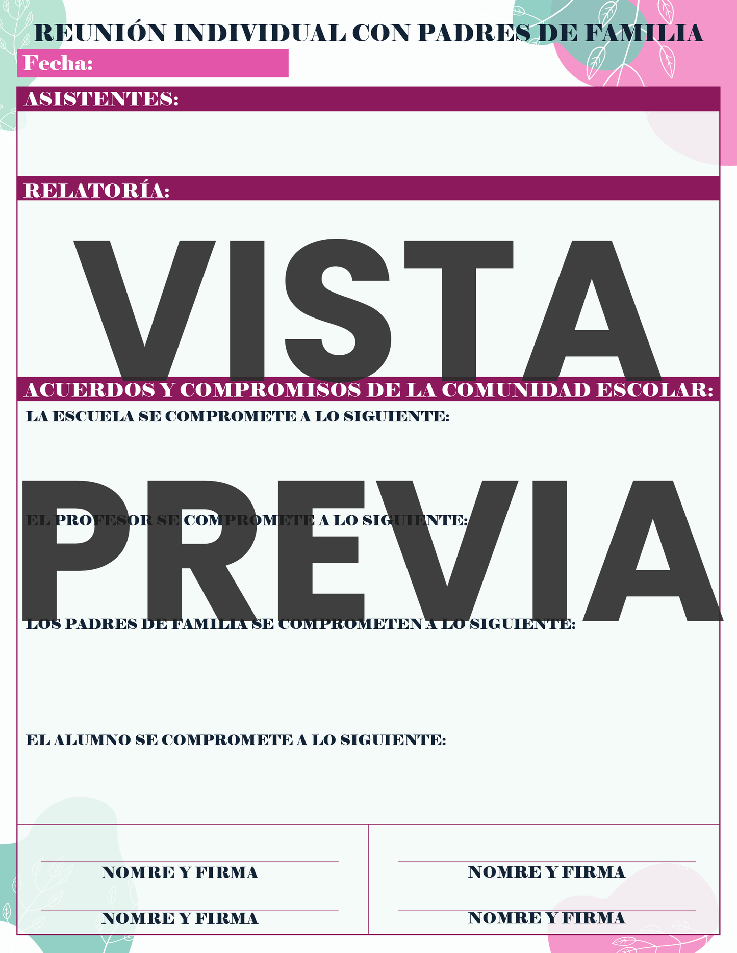 Agenda Flores MAESTRO Preescolar Ciclo Escolar 2024 - 2025