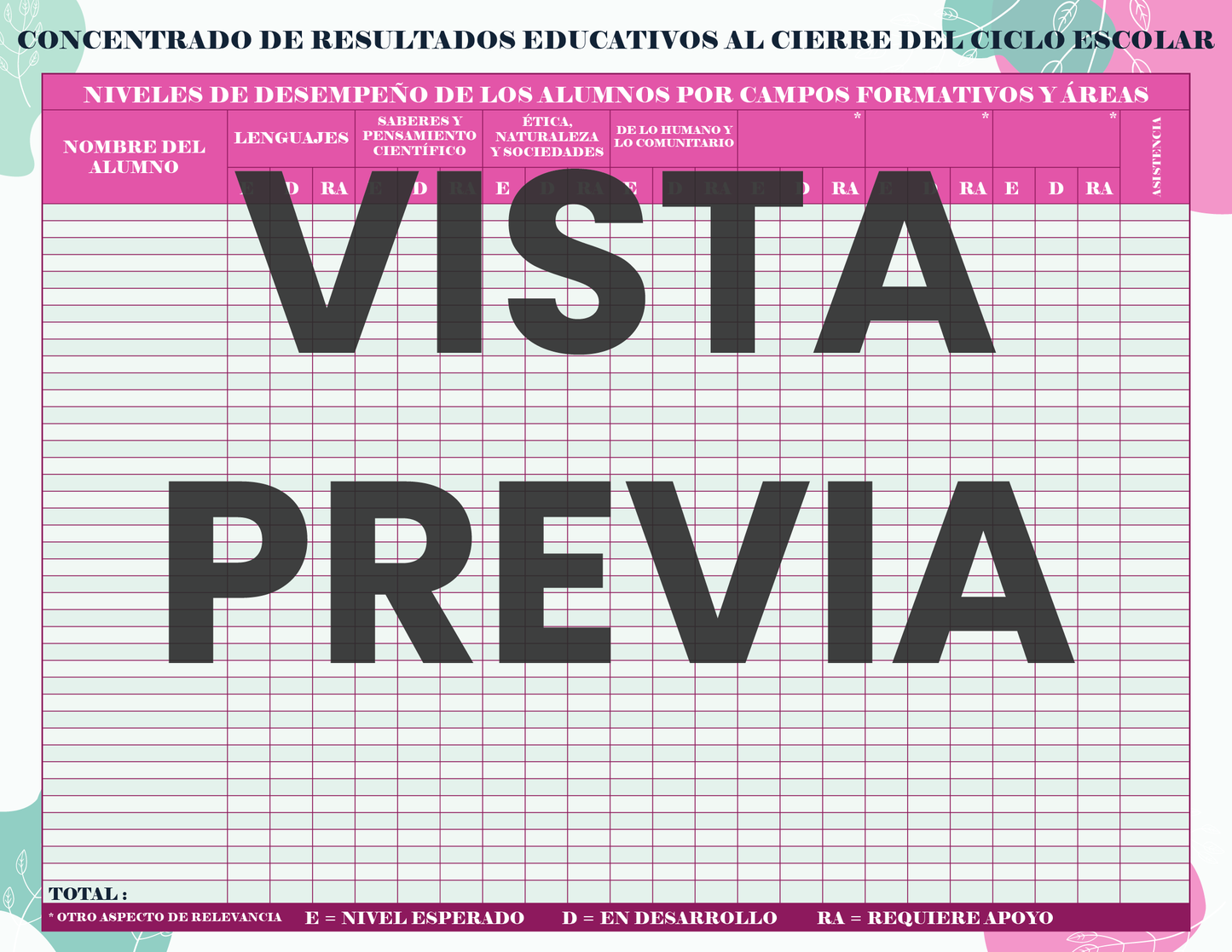 Agenda Flores MAESTRO Preescolar Ciclo Escolar 2024 - 2025