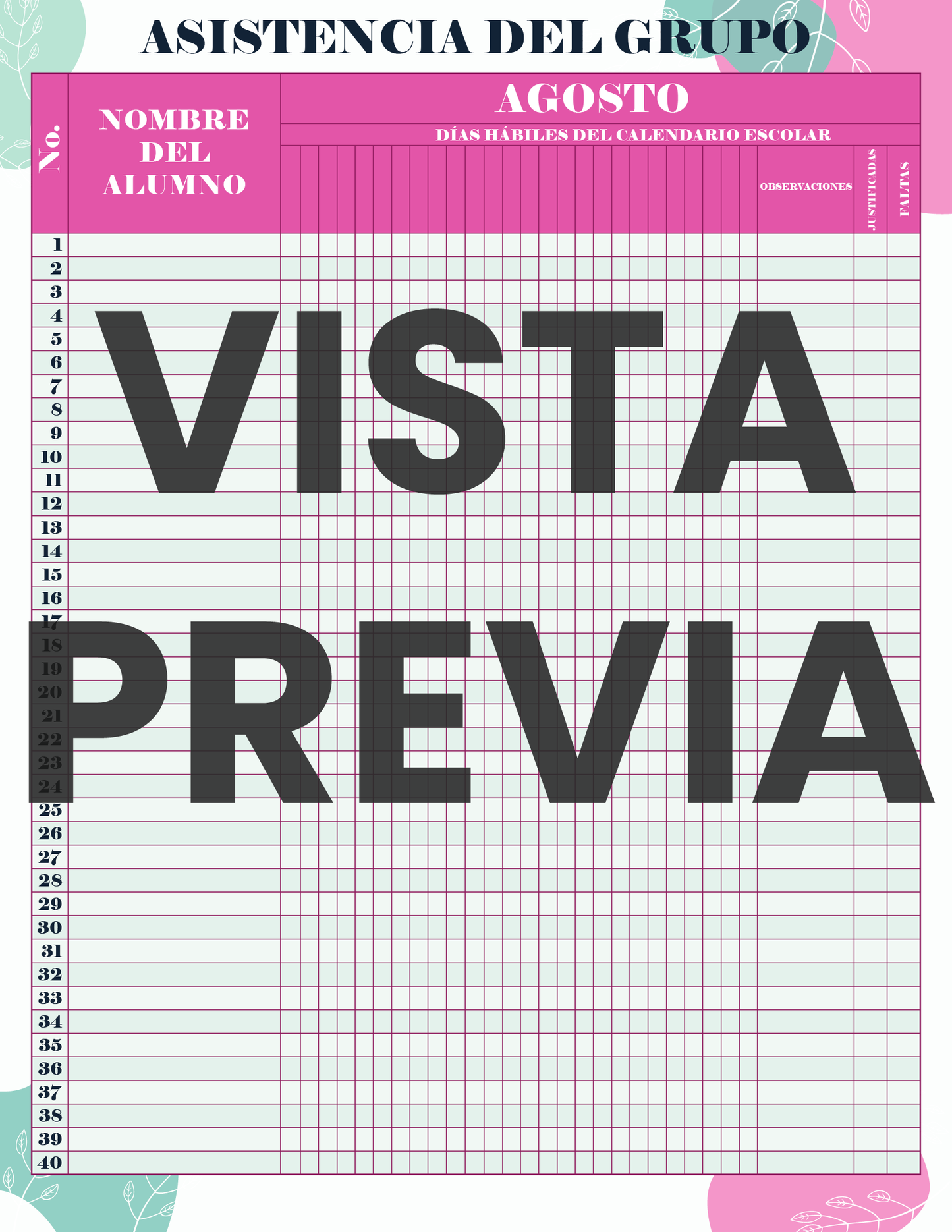Agenda Flores MAESTRO Preescolar Ciclo Escolar 2024 - 2025