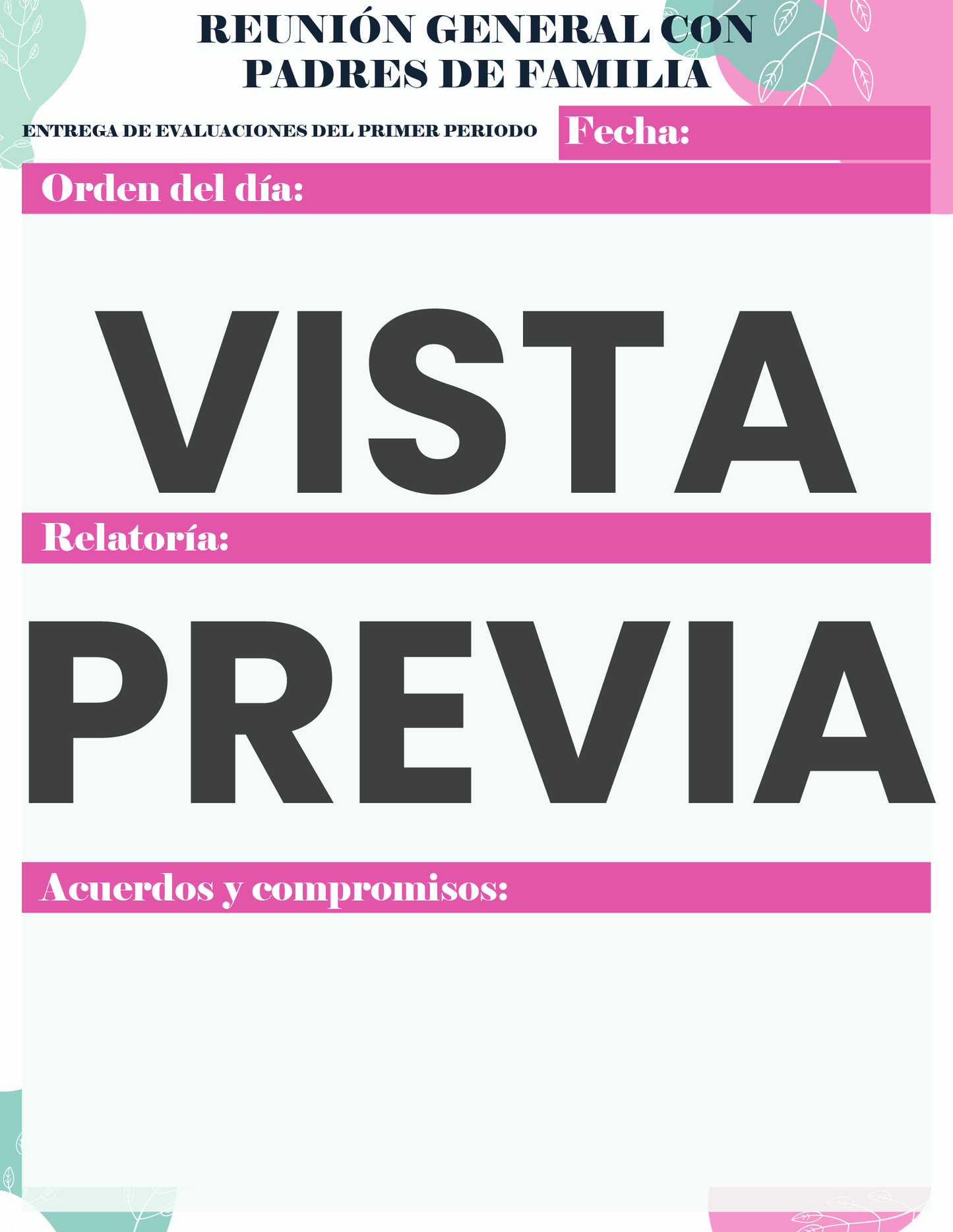 Agenda Flores MAESTRO Preescolar Ciclo Escolar 2024 - 2025