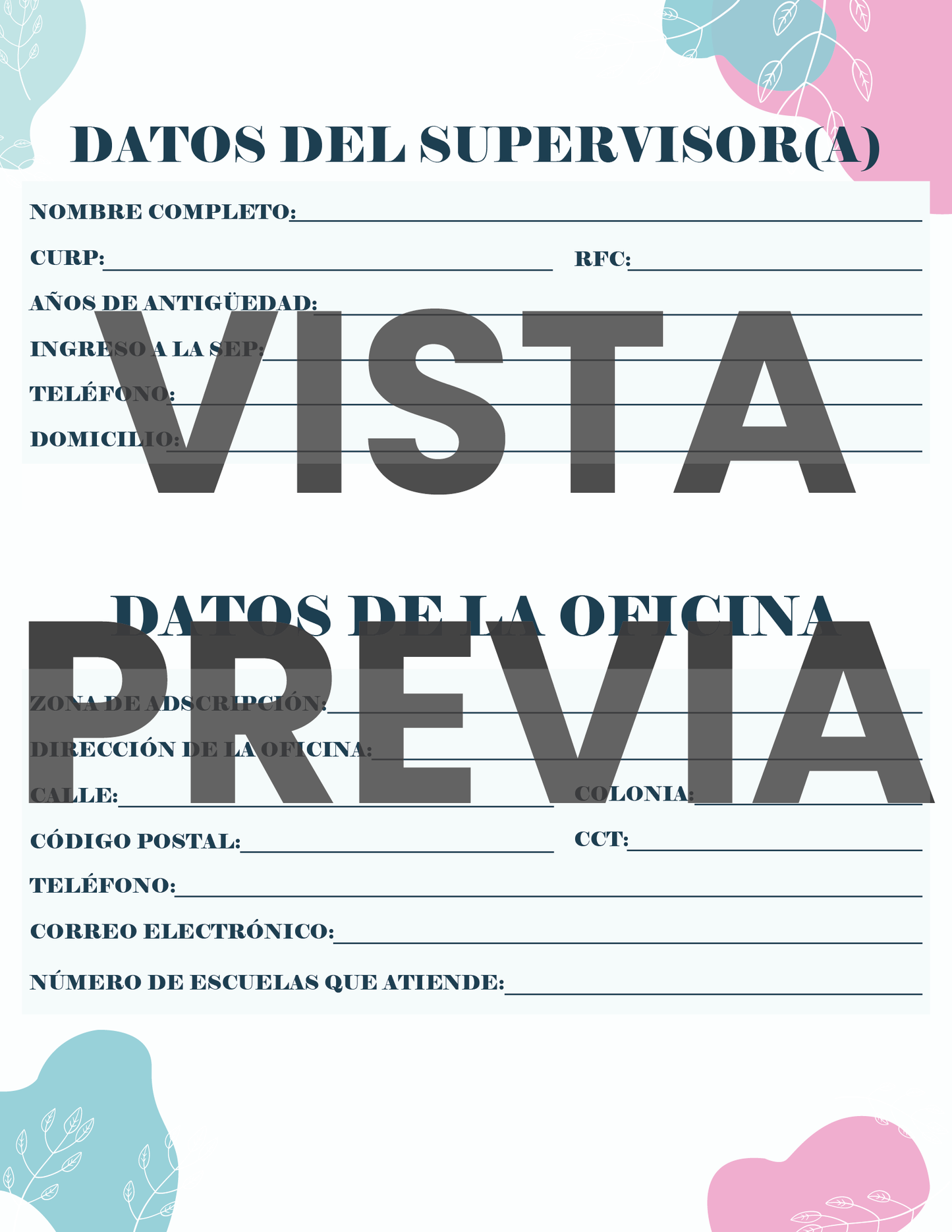 Agenda Flores SUPERVISOR Preescolar Ciclo Escolar 2024 - 2025