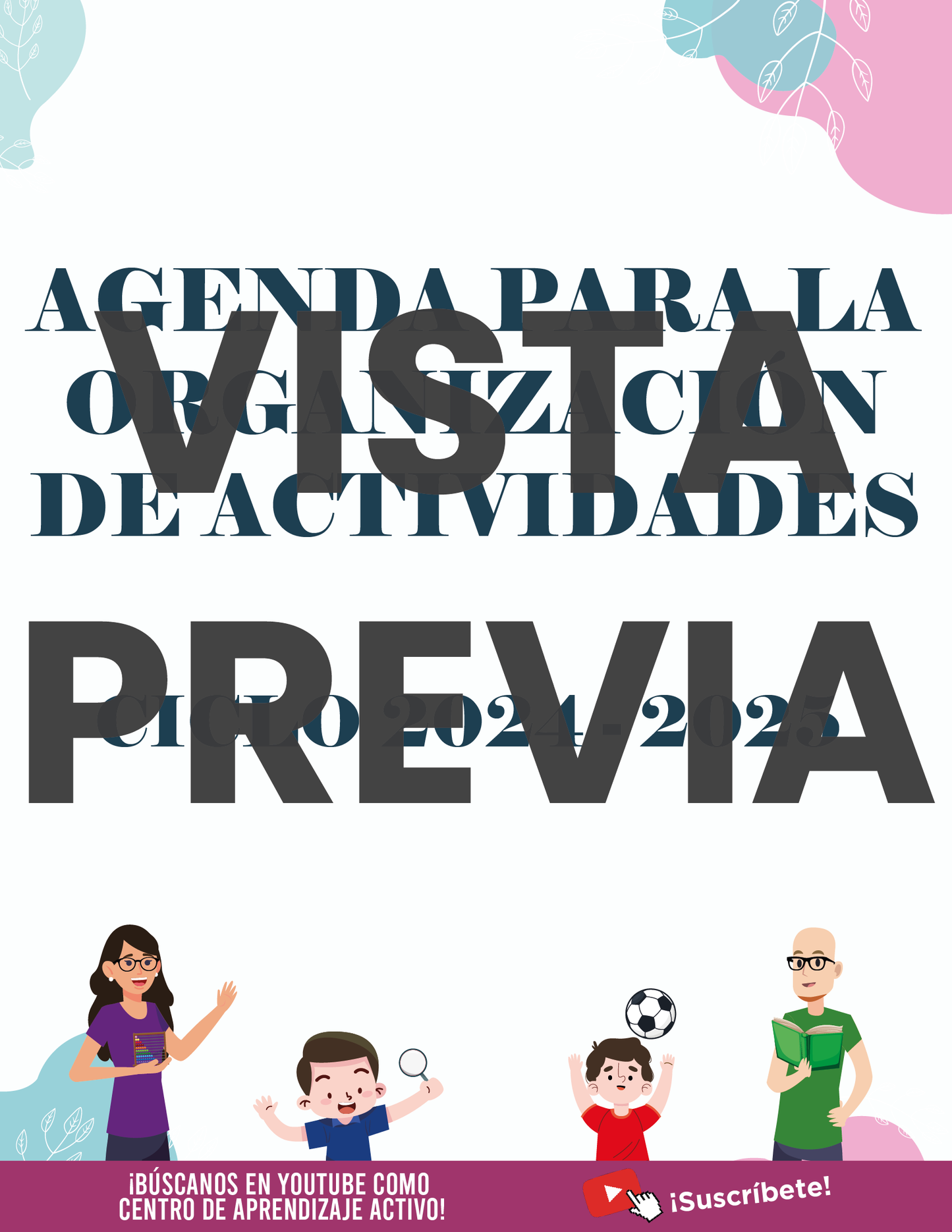 Agenda Flores SUPERVISOR Preescolar Ciclo Escolar 2024 - 2025