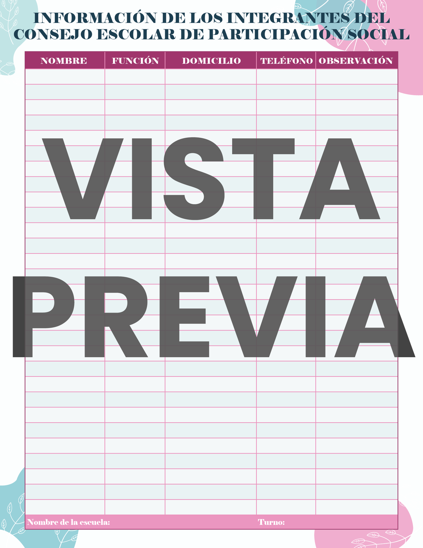 Agenda Flores SUPERVISOR Preescolar Ciclo Escolar 2024 - 2025