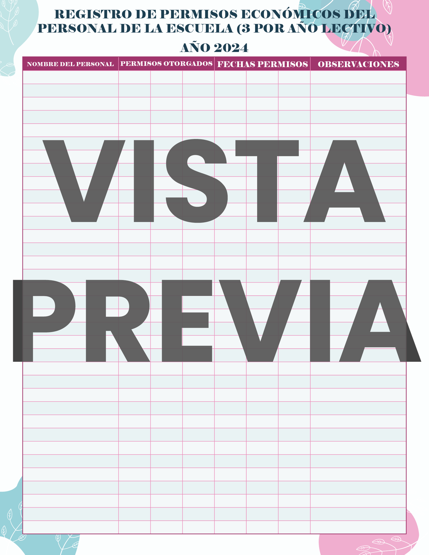 Agenda Flores SUPERVISOR Preescolar Ciclo Escolar 2024 - 2025