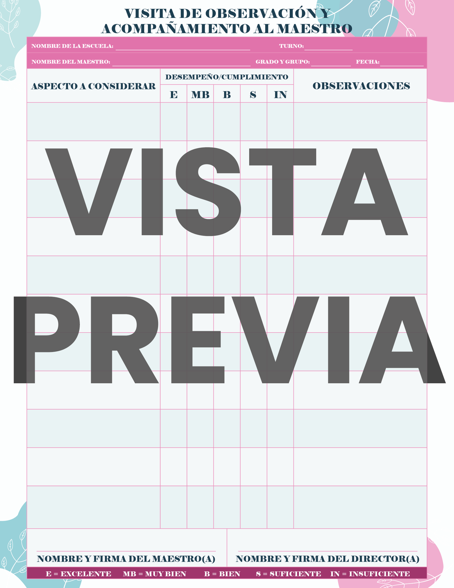 Agenda Flores SUPERVISOR Preescolar Ciclo Escolar 2024 - 2025