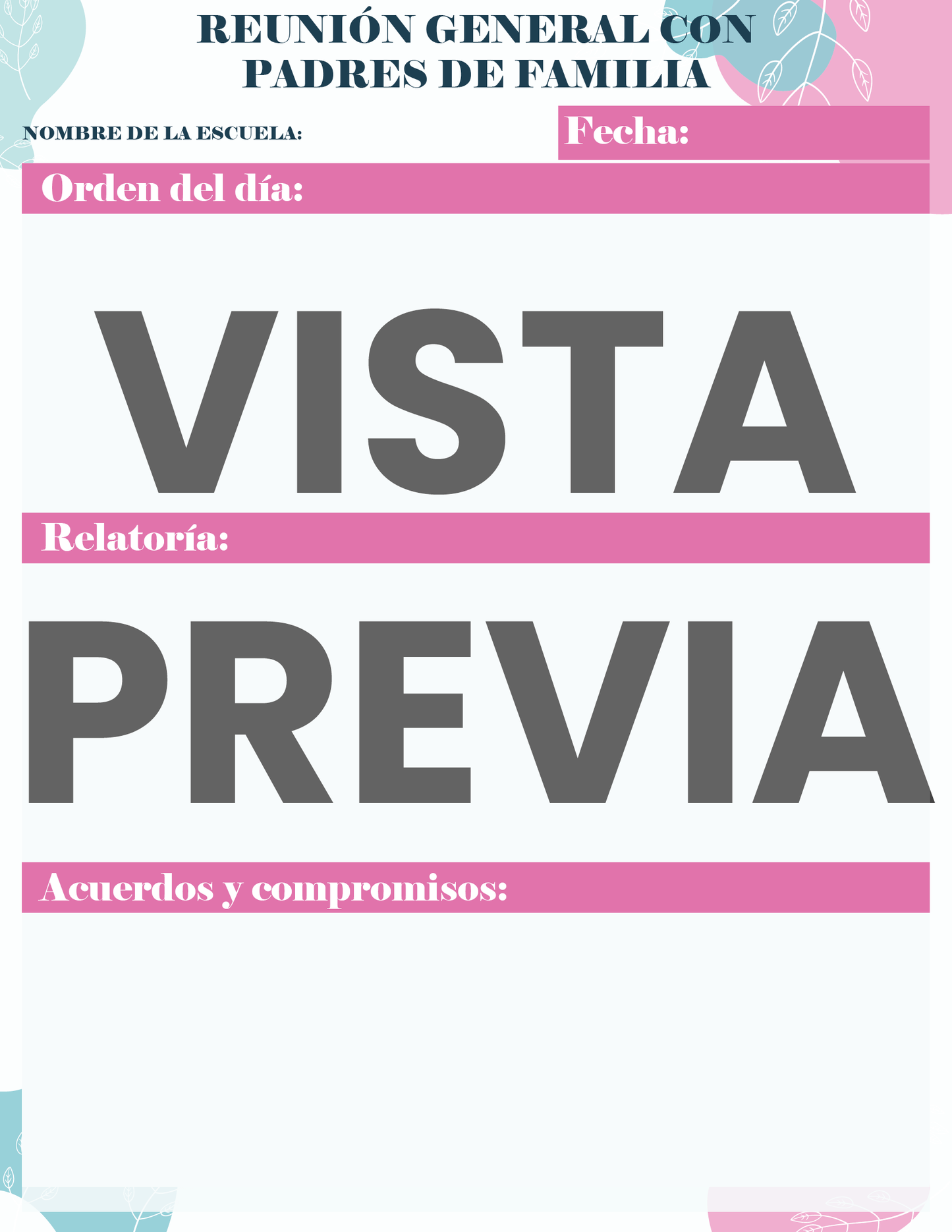 Agenda Flores SUPERVISOR Preescolar Ciclo Escolar 2024 - 2025
