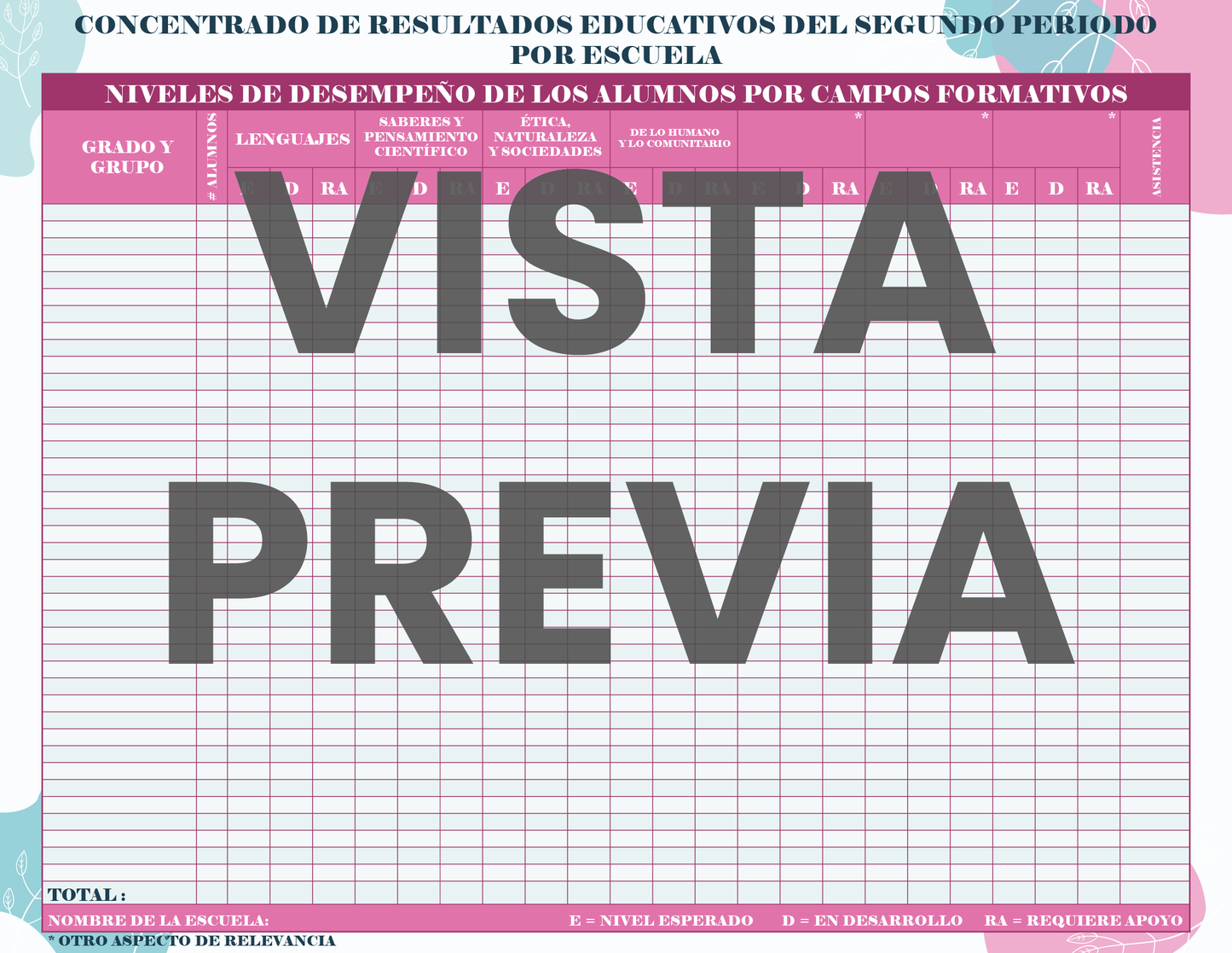 Agenda Flores SUPERVISOR Preescolar Ciclo Escolar 2024 - 2025