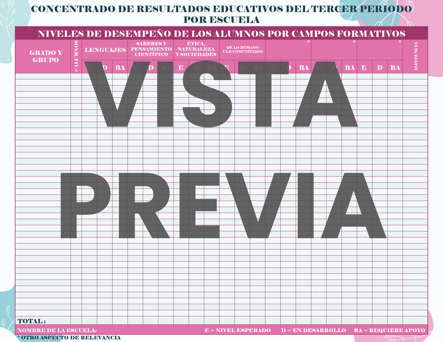 Agenda Flores SUPERVISOR Preescolar Ciclo Escolar 2024 - 2025